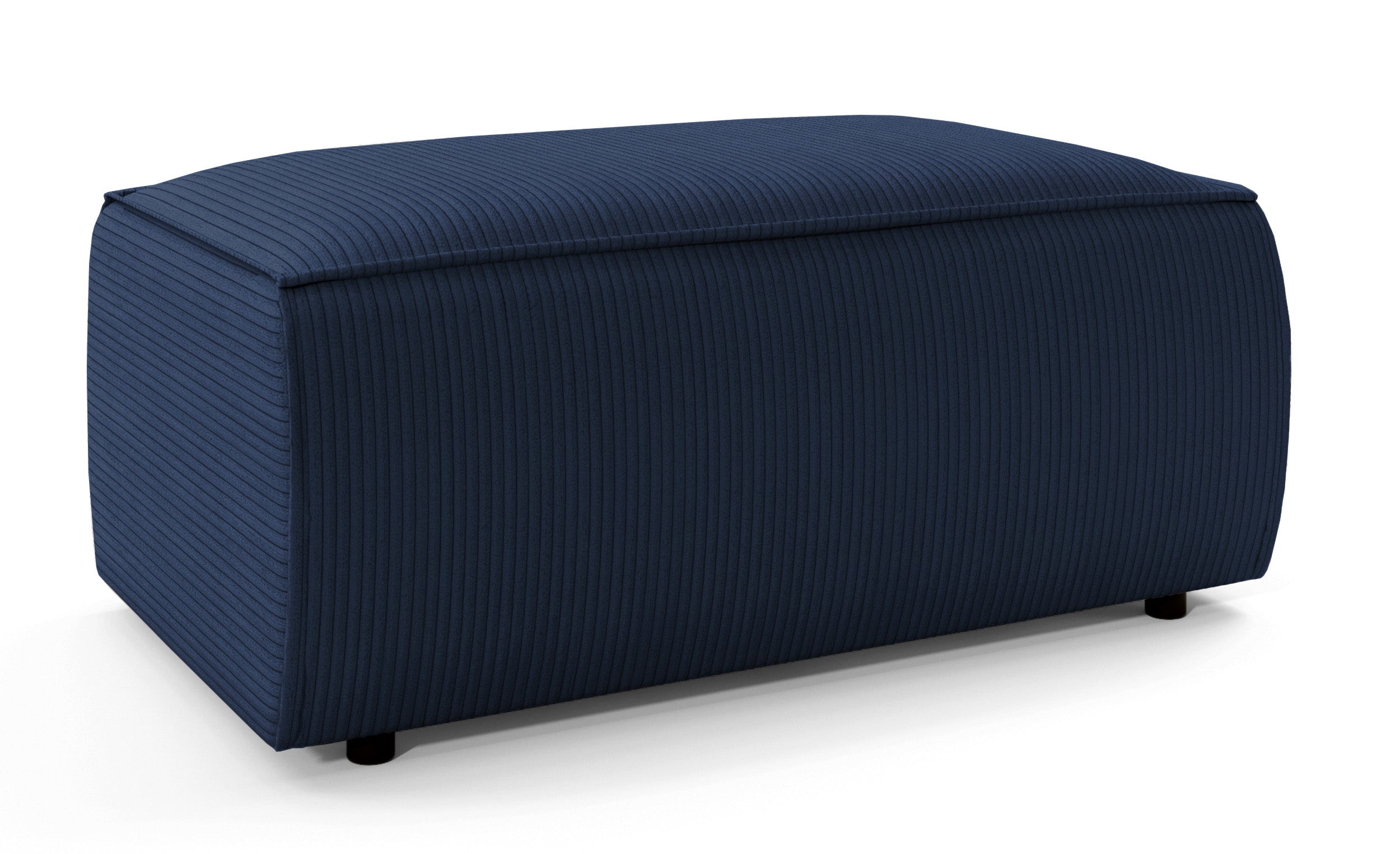 Farese Ottoman aus dunkelblauem Cordstoff