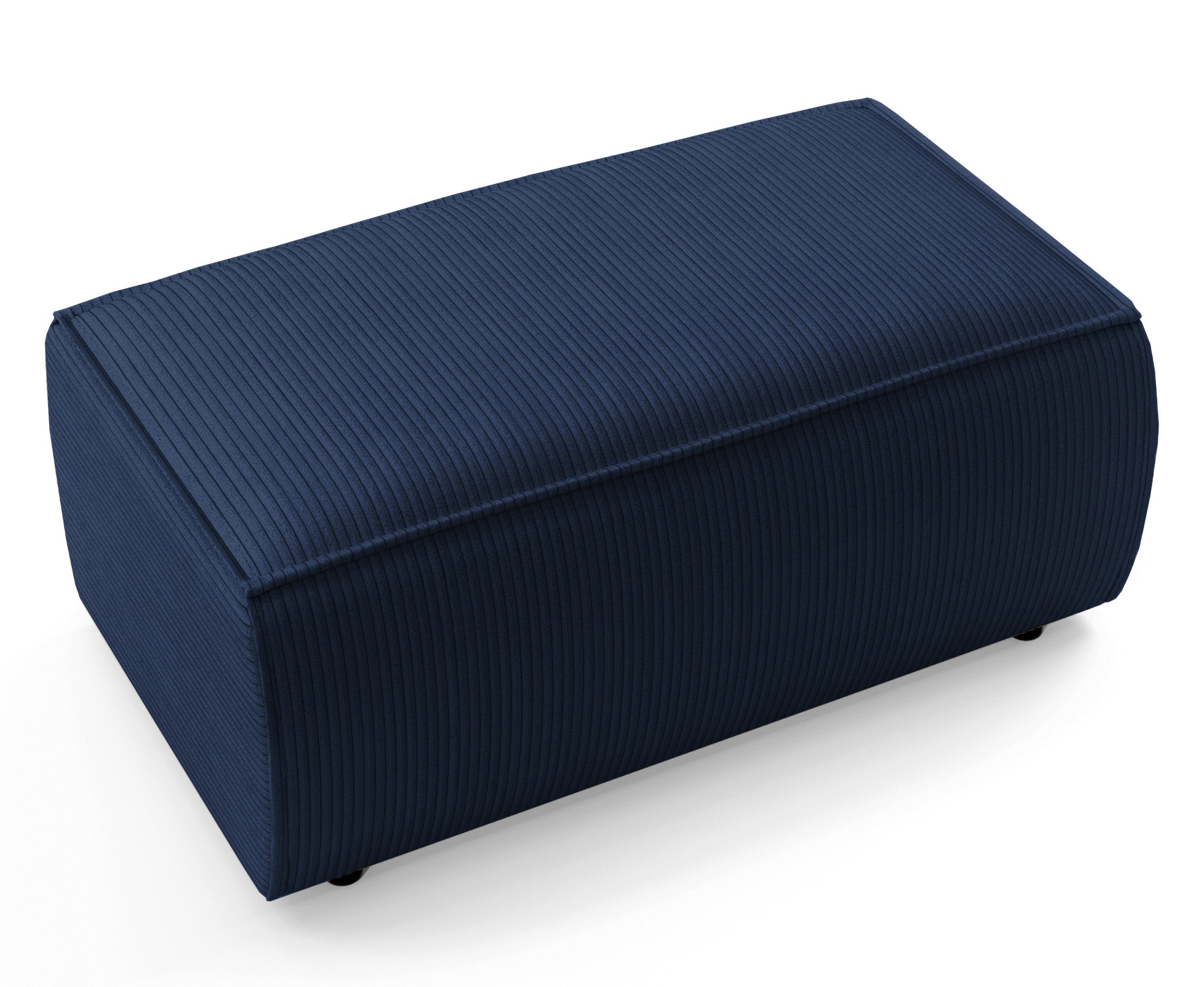 Farese Ottoman aus dunkelblauem Cordstoff