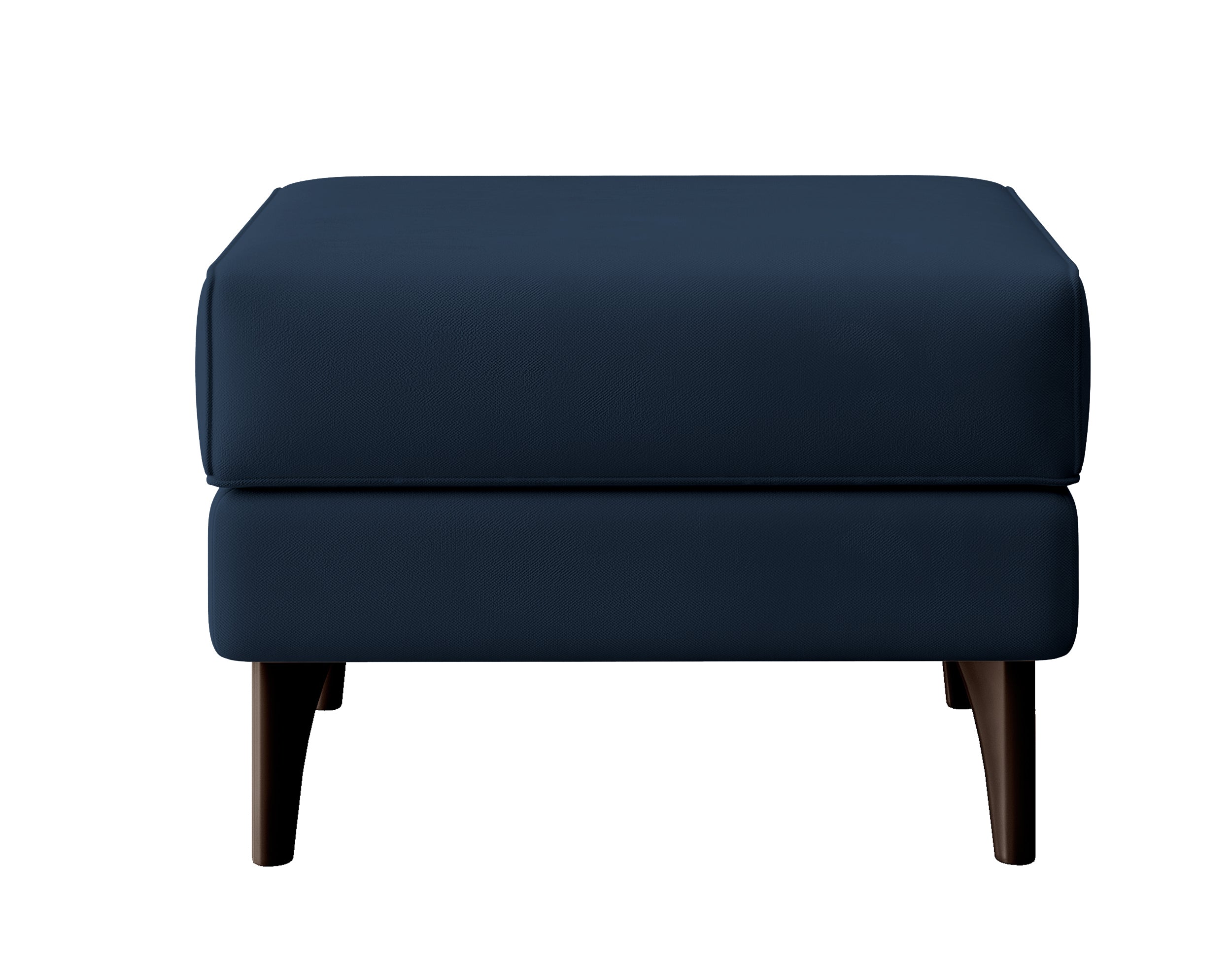 Fußstütze Uszak Calmino in marineblauem, wasserabweisendem Samtstoff, Beine in Wenge-Farbe