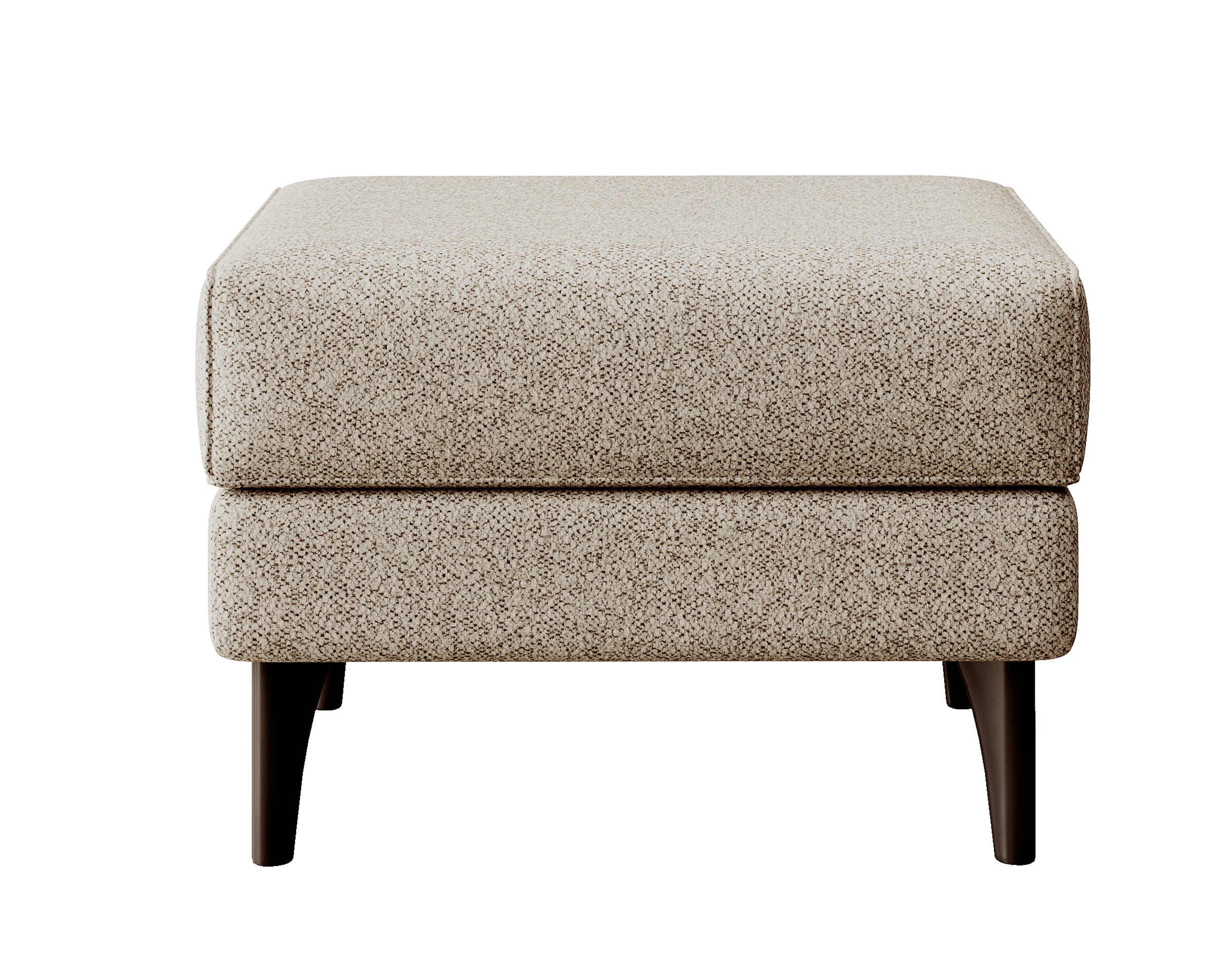 Fußhocker Calmino Beige Bouclé, Beine in Wenge