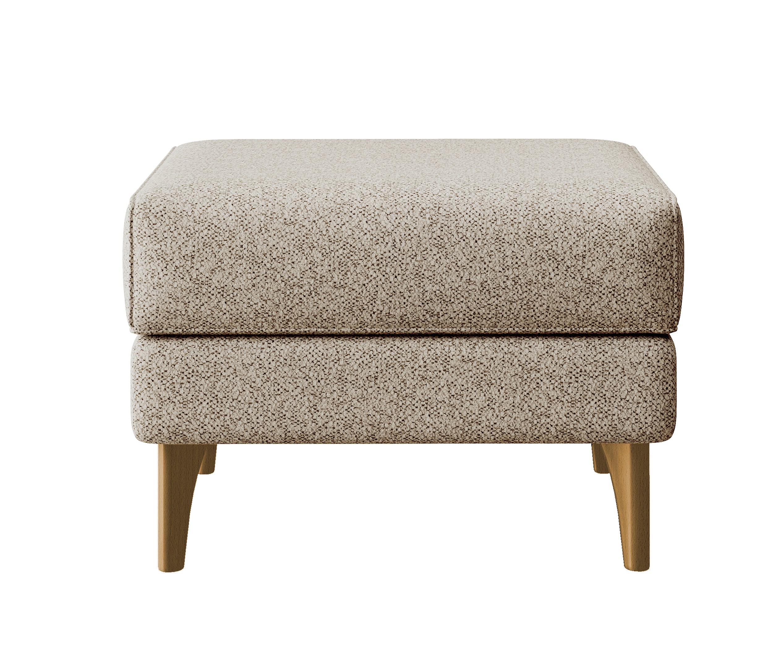 Fußhocker Calmino beige Bouclé Beine Buche