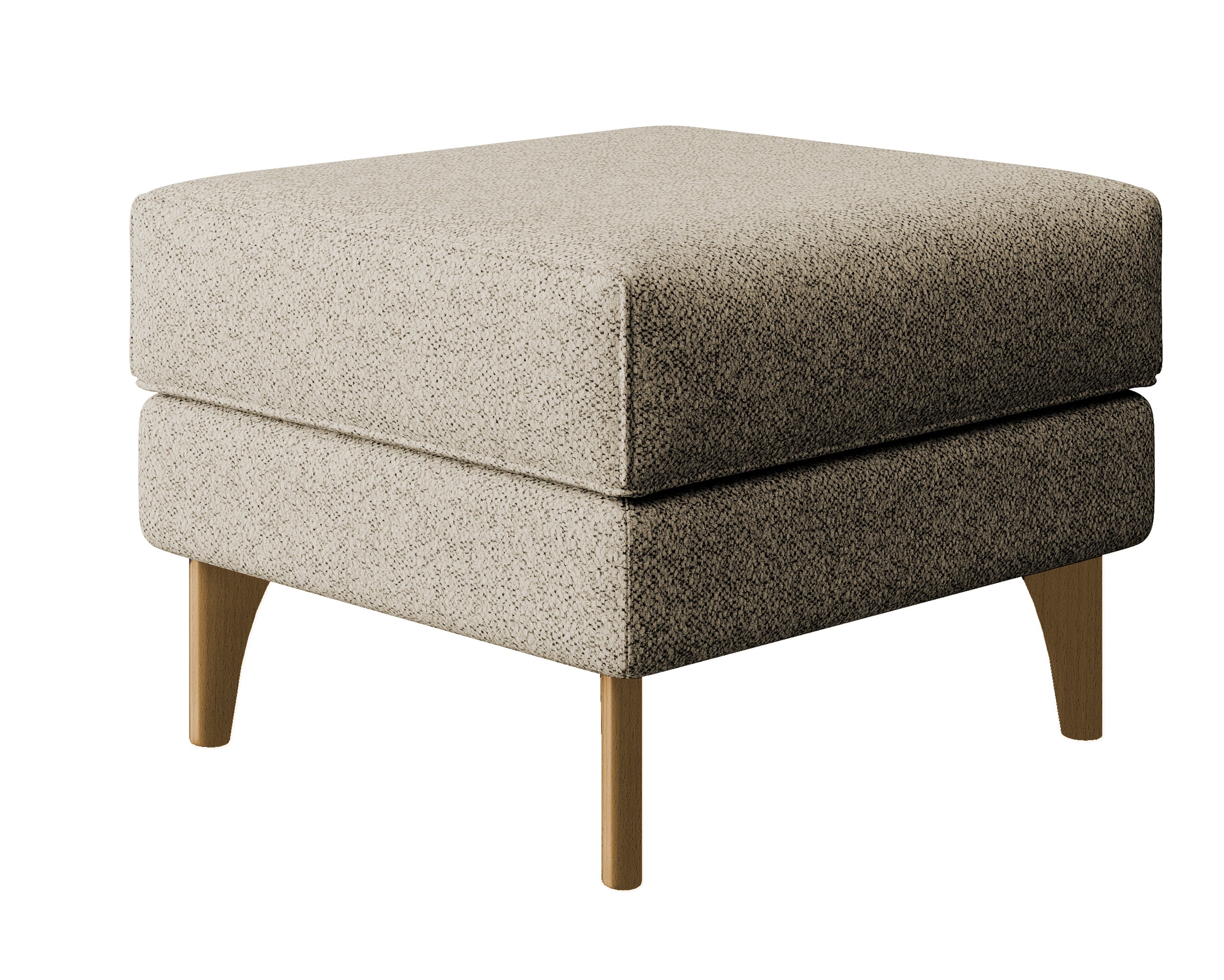 Fußhocker Calmino beige Bouclé Beine Buche