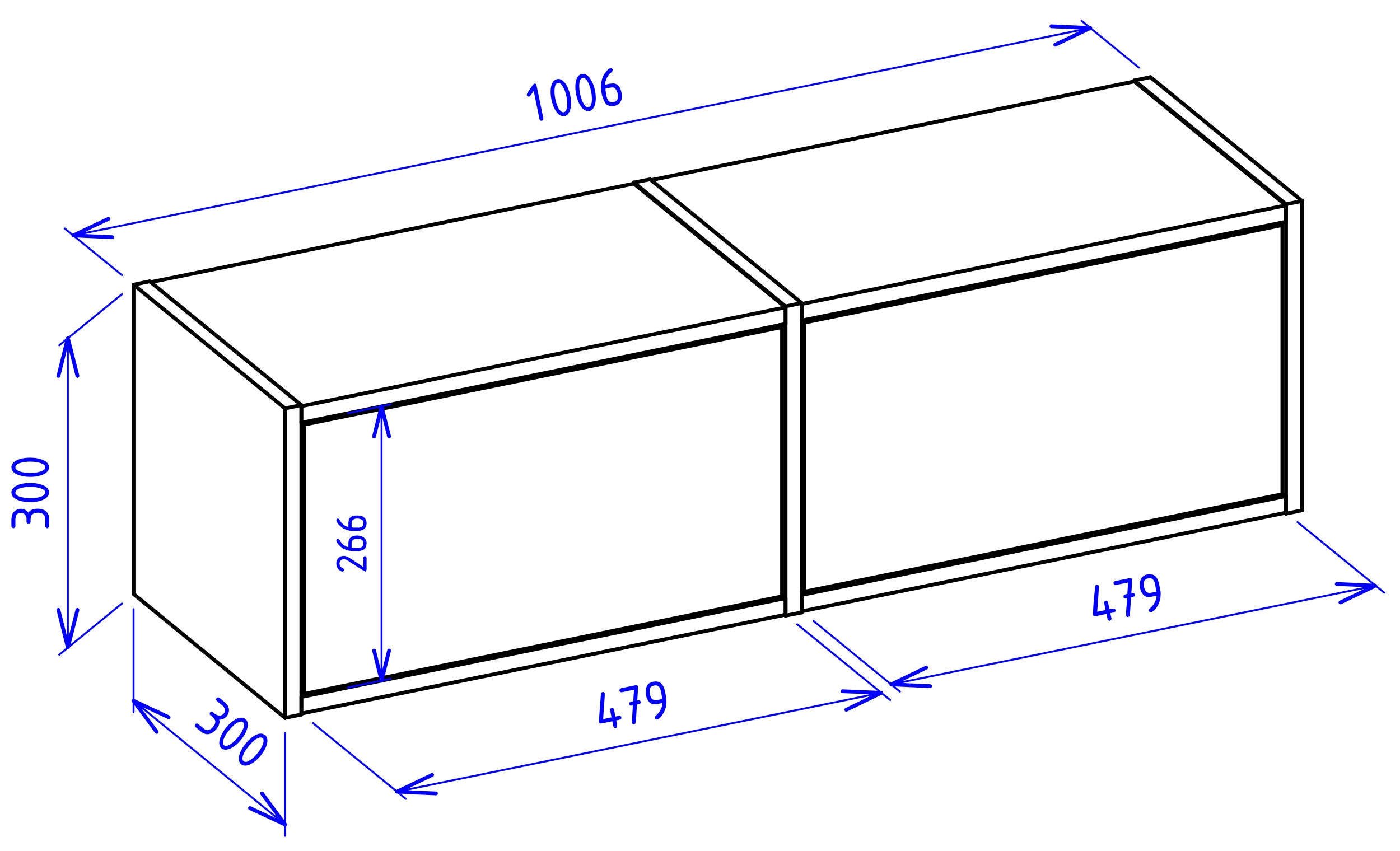 Hängender TV-Schrank Framme mit zwei Klappen, 100 cm, weiß