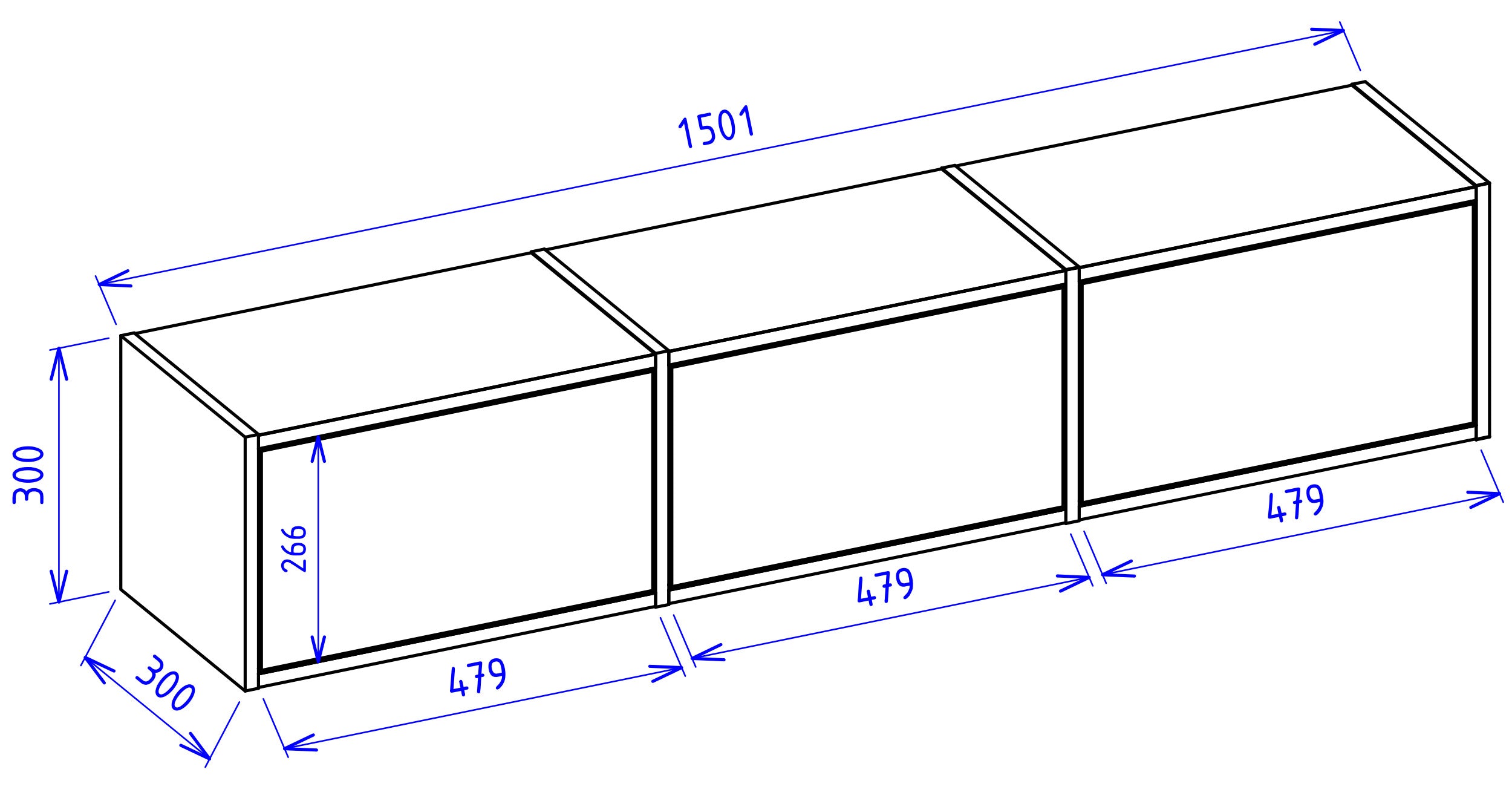 Hängender TV-Schrank Framme mit drei Klappen, 150 cm, Kaschmir