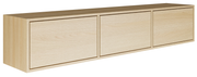 Hängender TV-Schrank Framme mit drei Klappen, 150 cm, Lindberg-Eiche