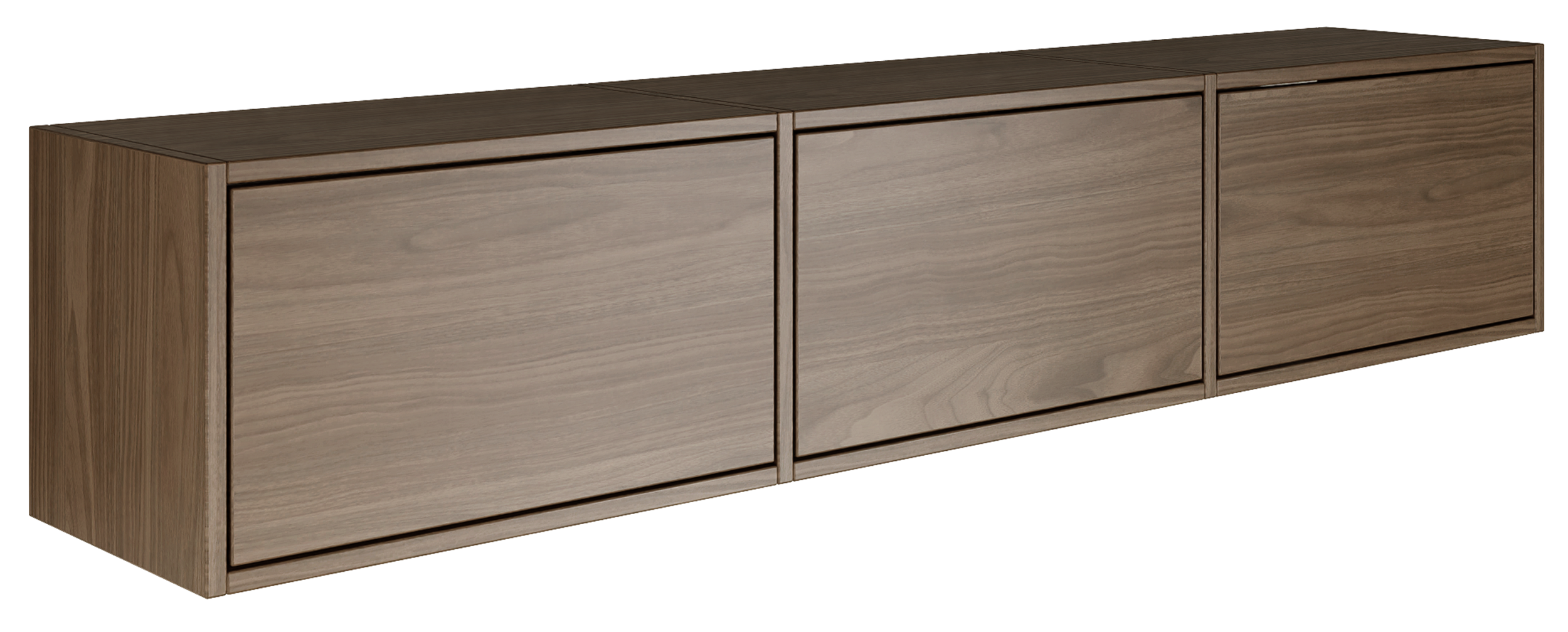 Hängender TV-Schrank Framme mit drei Klappen, 150 cm, Wisconsin-Nussbaum