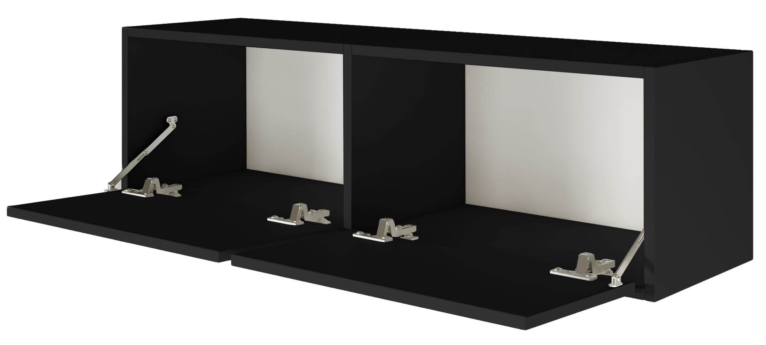 Hängender TV-Schrank Framme mit zwei Klappen, 100 cm, schwarz