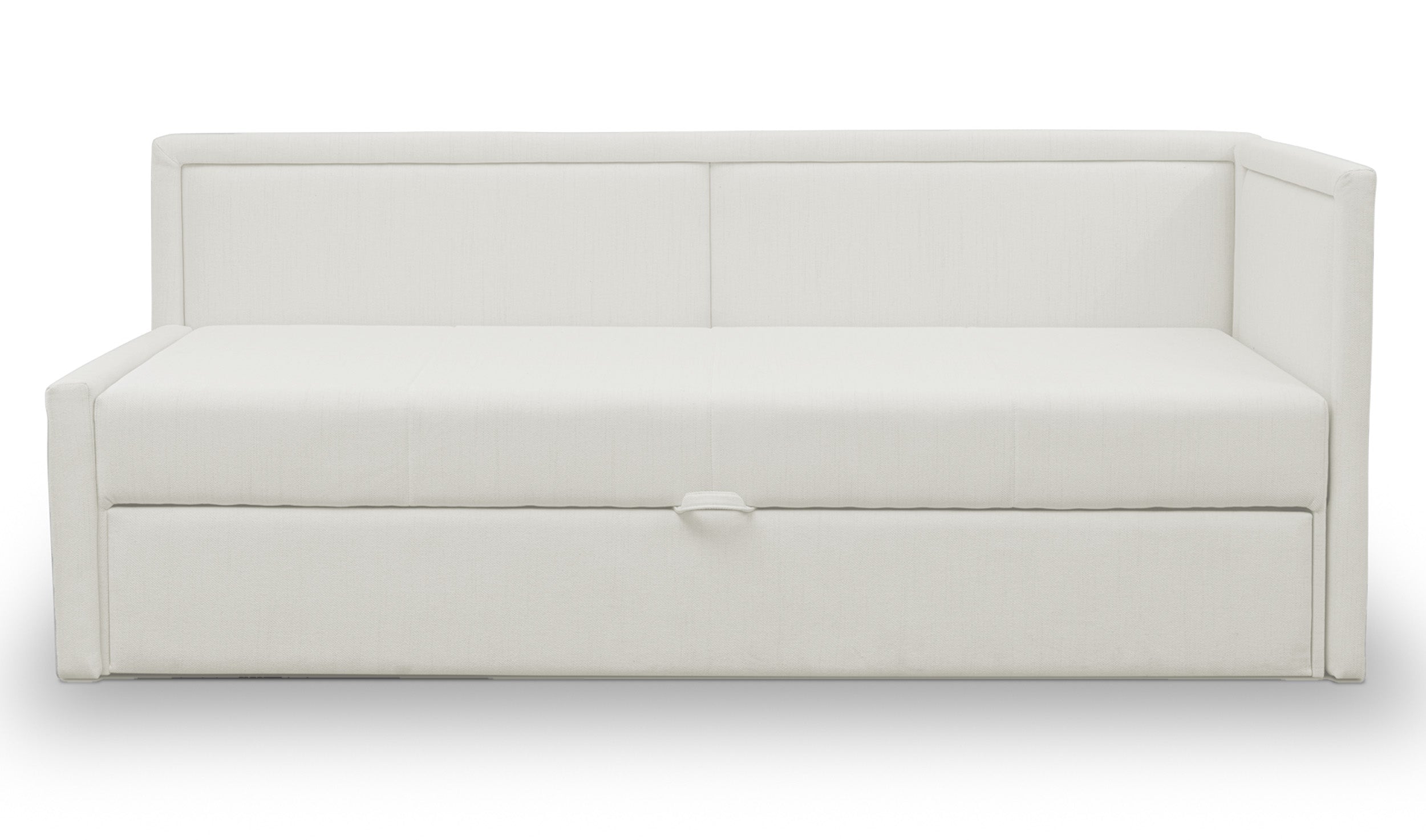 Ausziehbares Doppelbett Caprili in Creme, Geflecht, universell einsetzbar
