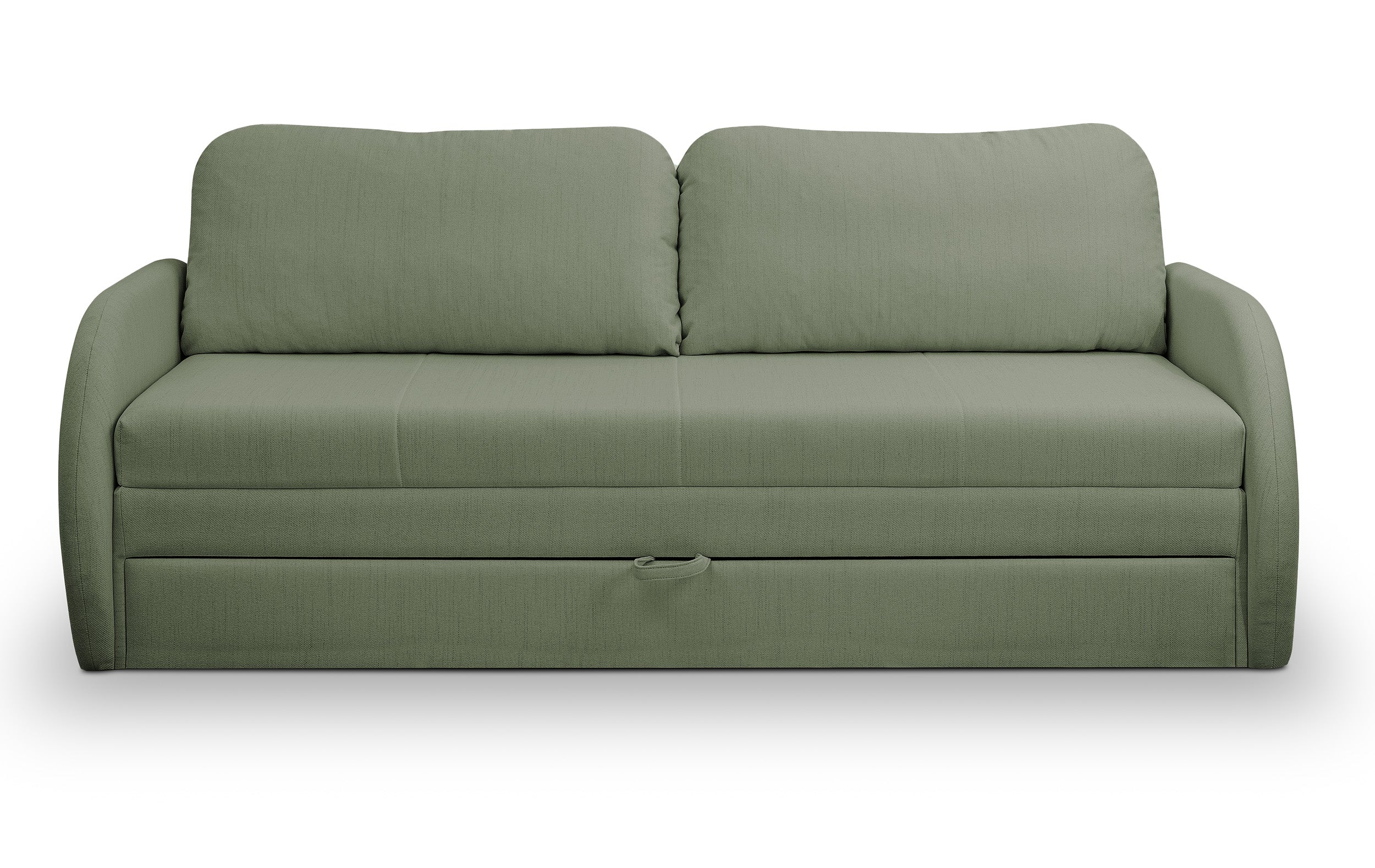 Dreisitziges ausklappbares Sofa Diego in Salbeigrün, Geflecht