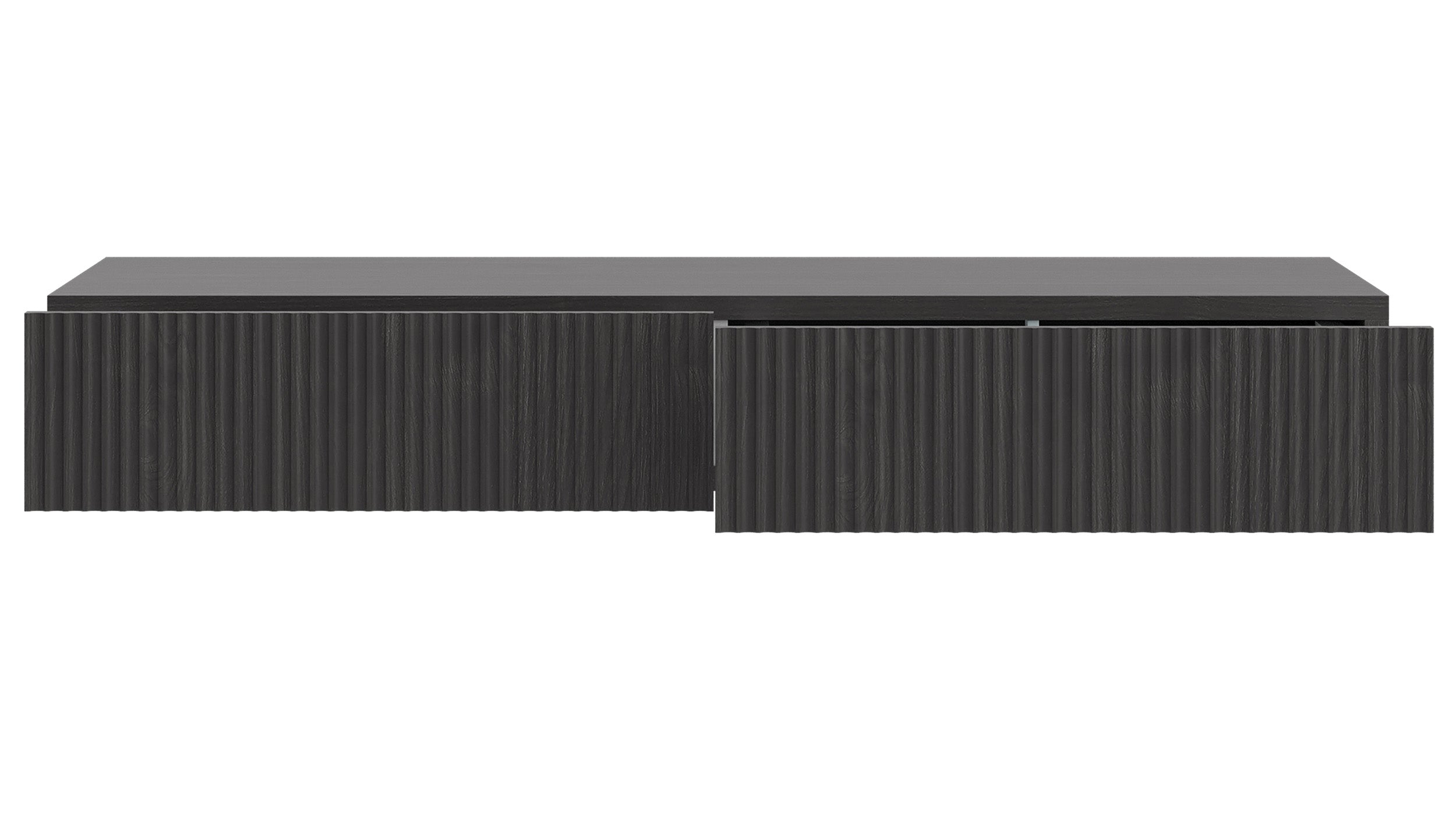 Hängender Schminktisch Nolie mit Schubladen 110 cm Portland Esche Schwarz