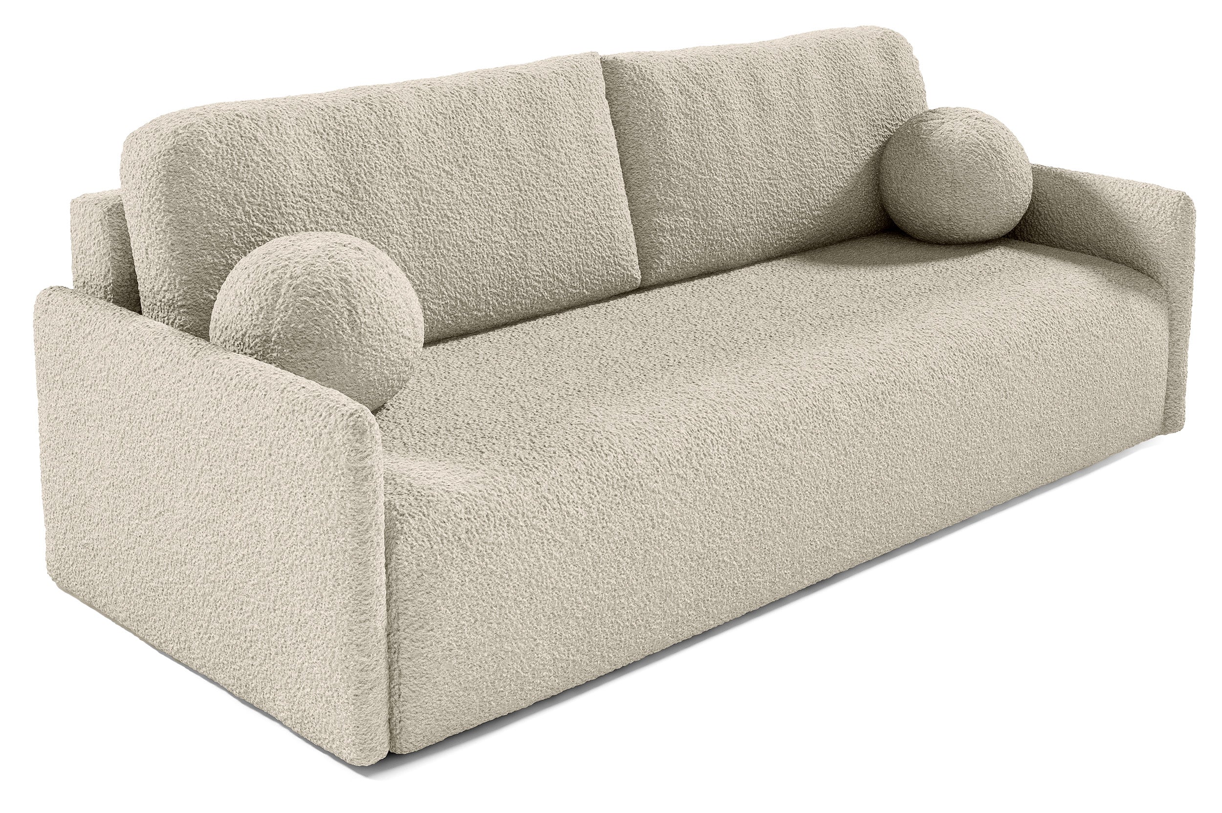 Ausziehbares Sofa Glove mit Bettkasten, beige Bouclé
