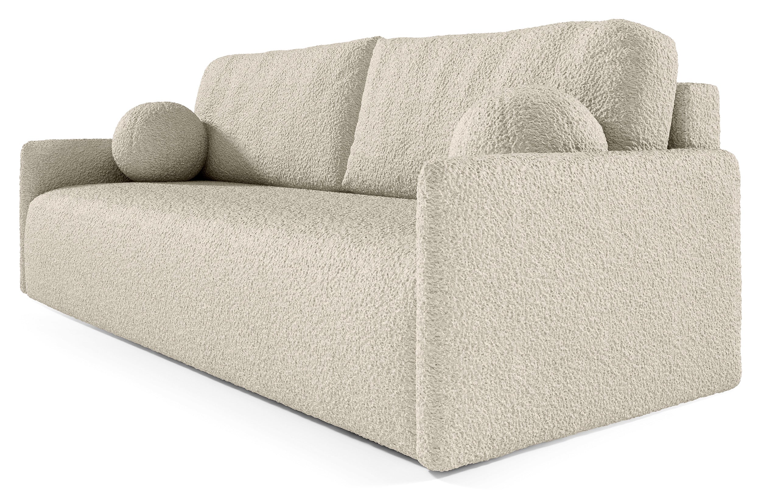 Ausziehbares Sofa Glove mit Bettkasten, beige Bouclé