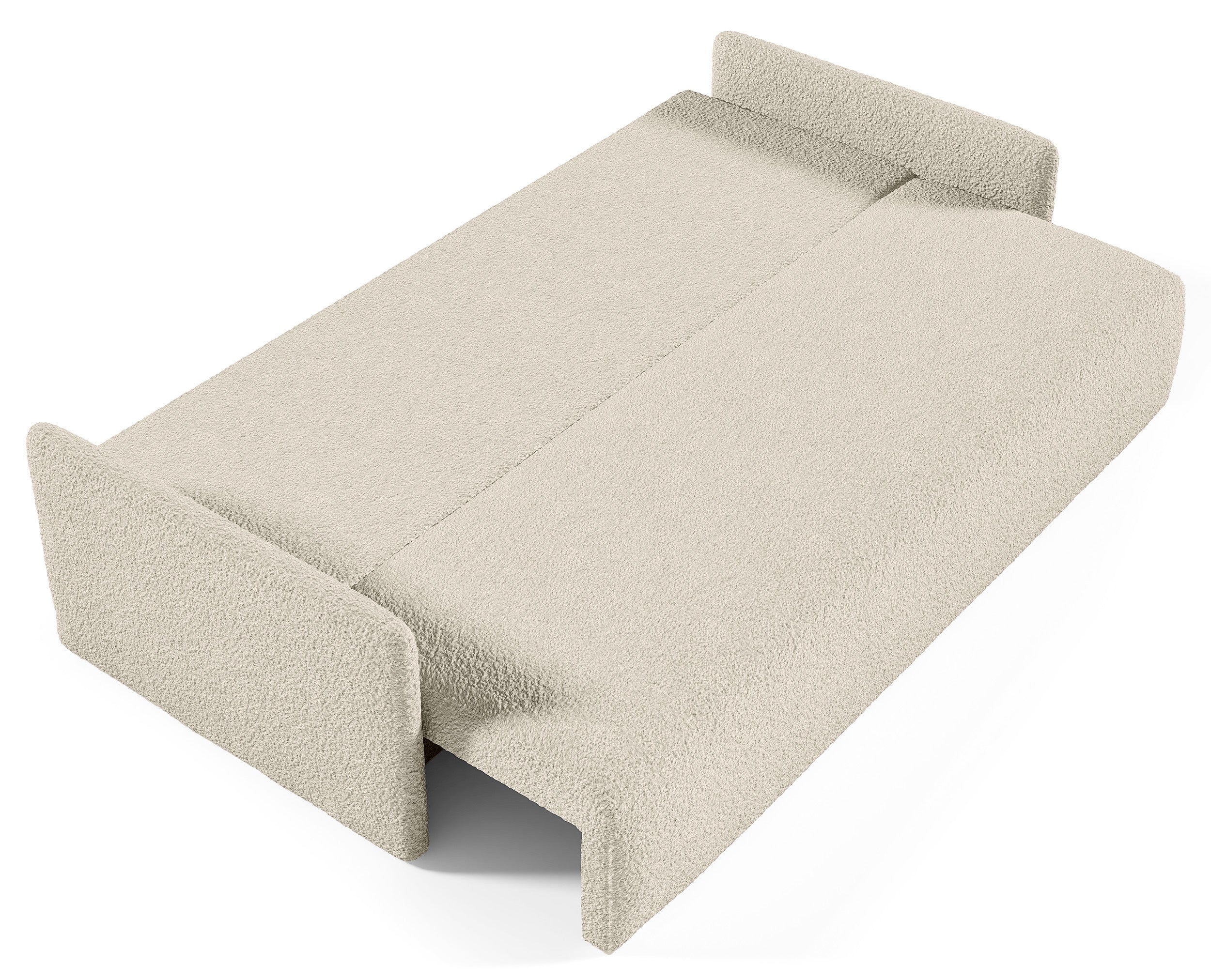 Ausziehbares Sofa Glove mit Bettkasten, beige Bouclé