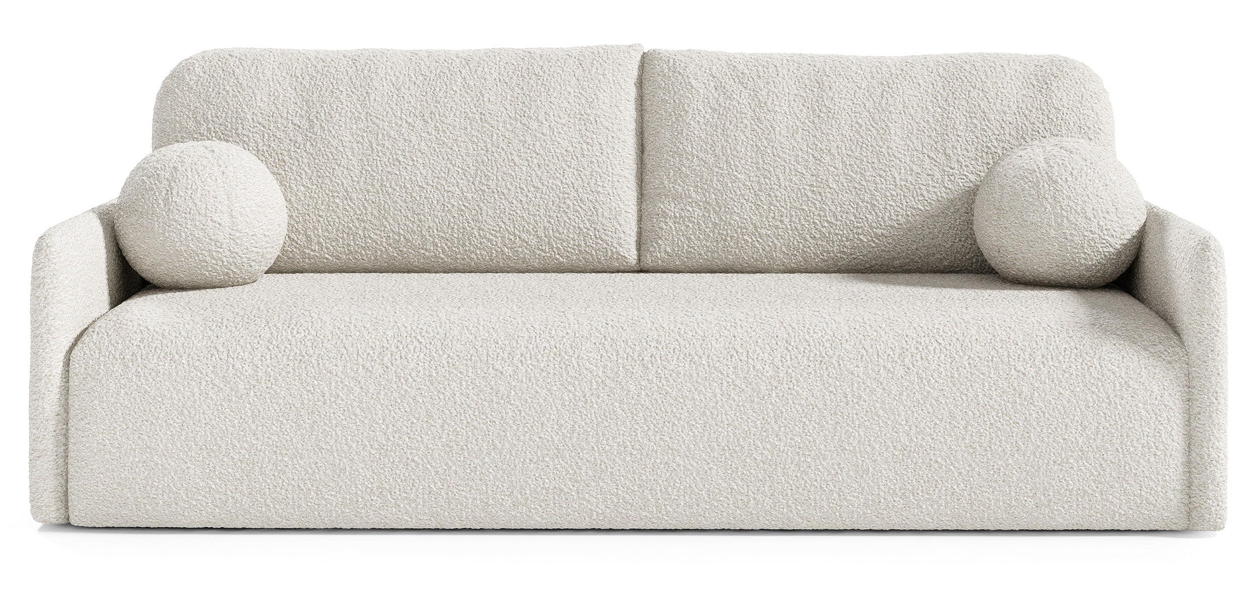 Ausziehbares Sofa Glove mit Bettkasten, cremefarbenes Bouclé