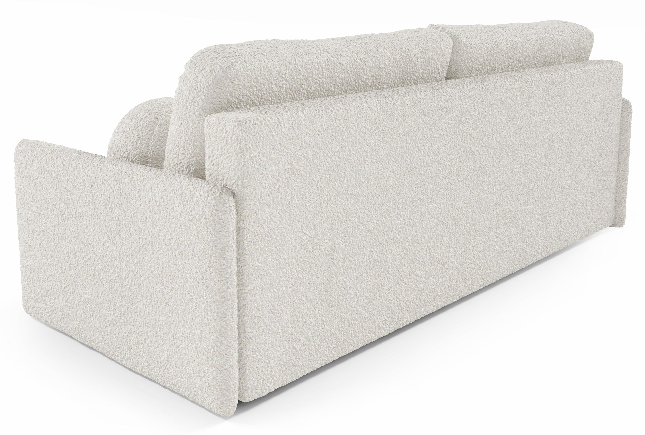 Ausziehbares Sofa Glove mit Bettkasten, cremefarbenes Bouclé