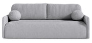 Ausklappbare Glove-Sofa mit Stauraum für Bettwäsche, grauer Bouclé-Stoff