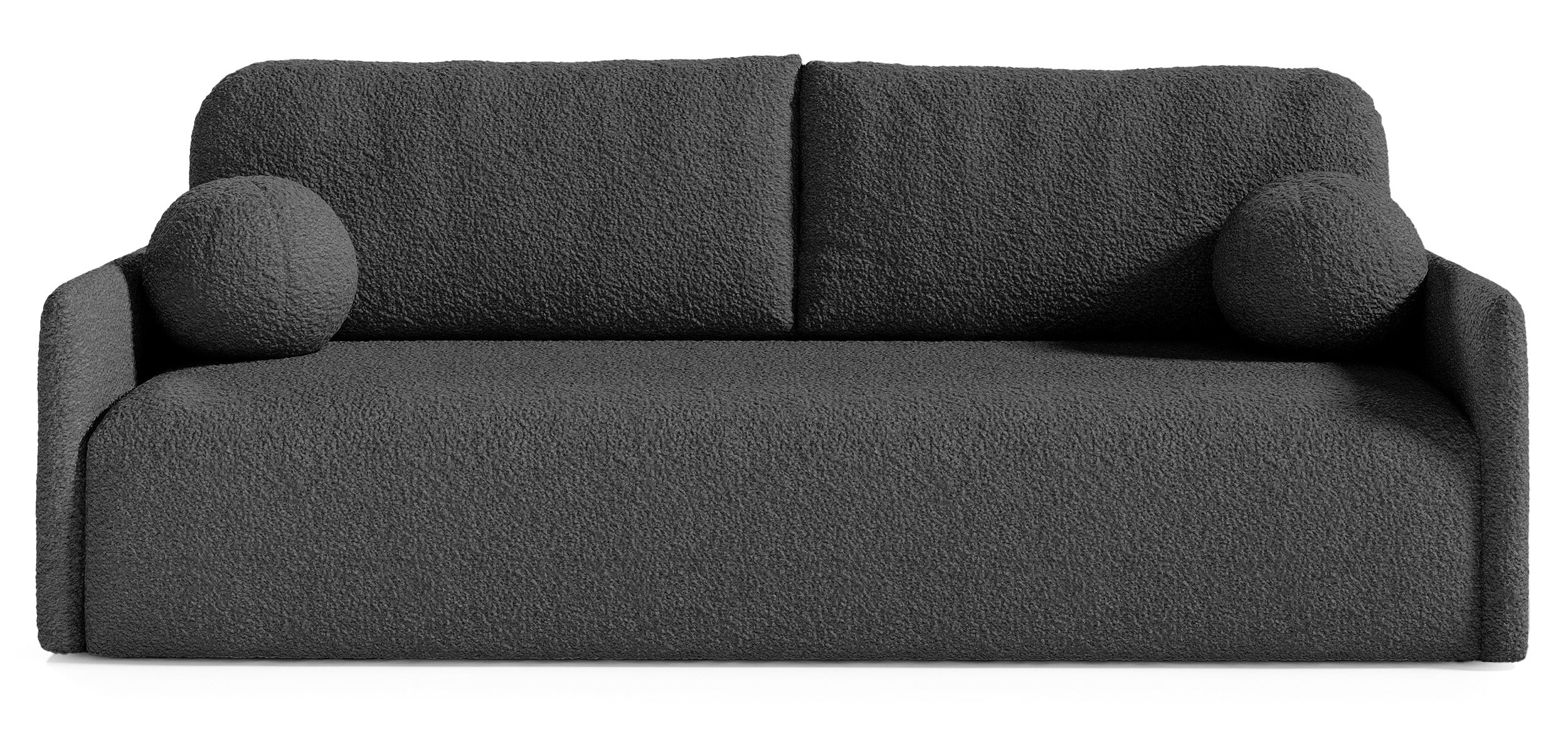 Ausziehbares Sofa Glove mit Bettkasten, graphitfarbenes Bouclé