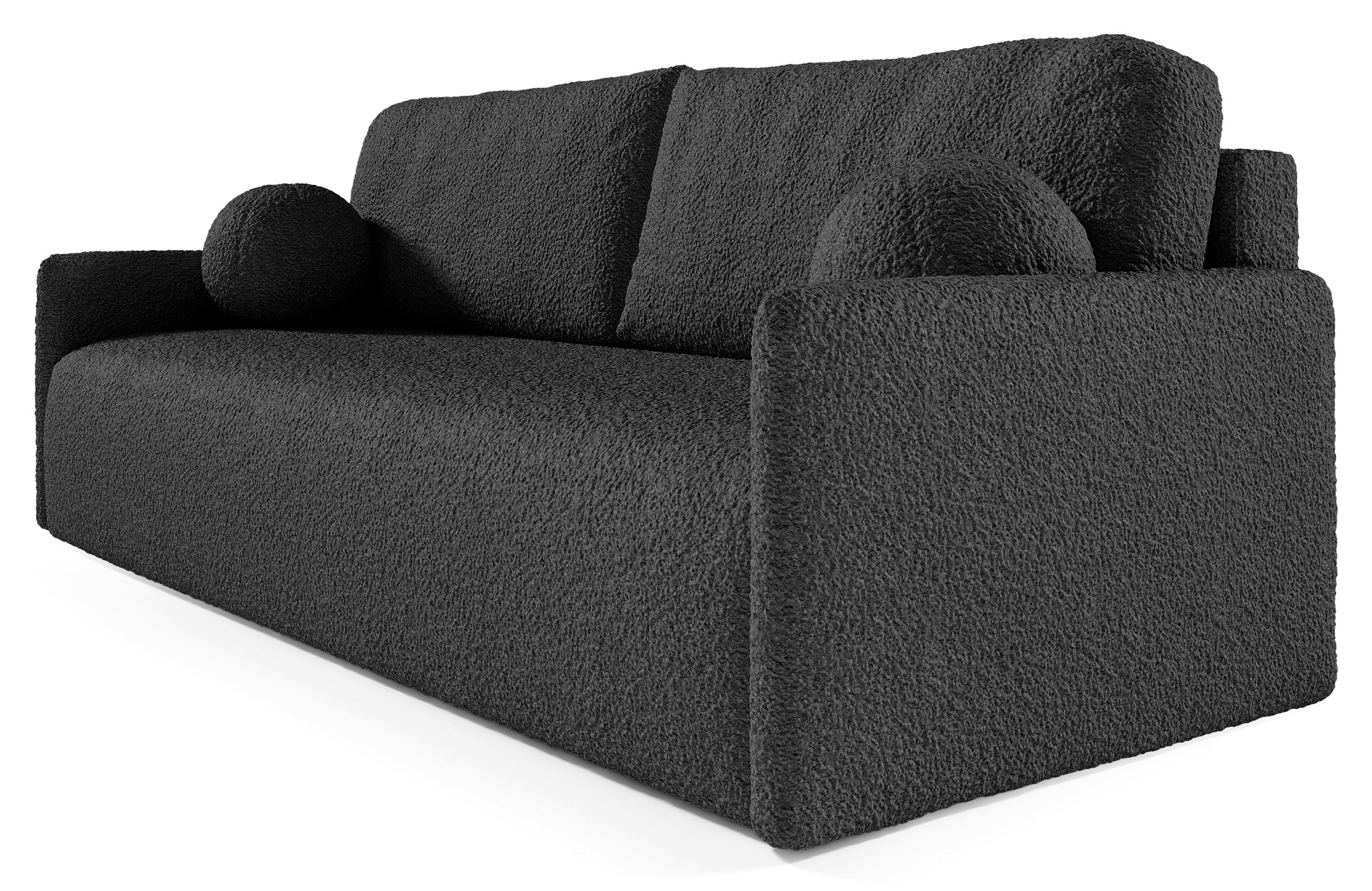 Ausziehbares Sofa Glove mit Bettkasten, graphitfarbenes Bouclé