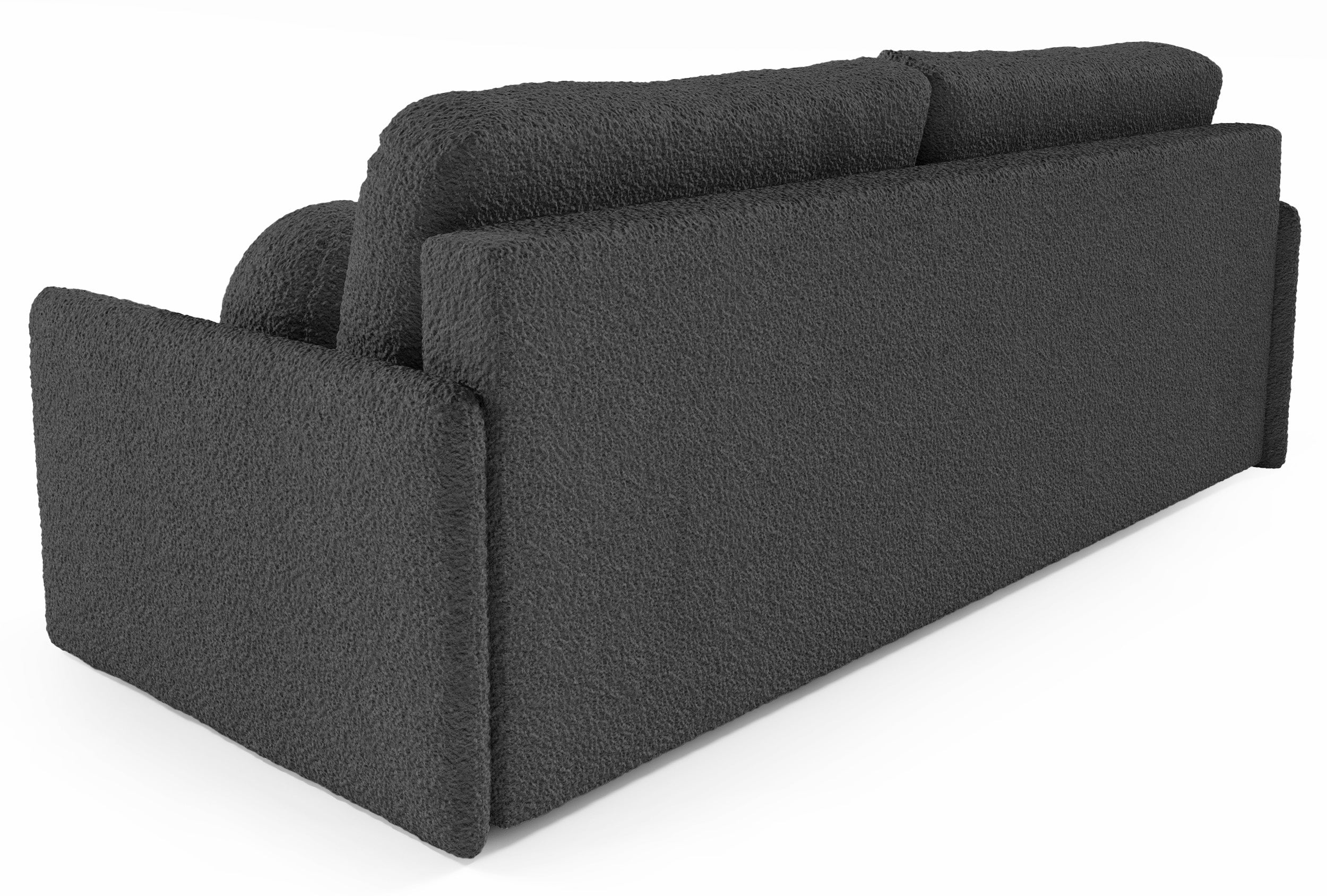 Ausziehbares Sofa Glove mit Bettkasten, graphitfarbenes Bouclé