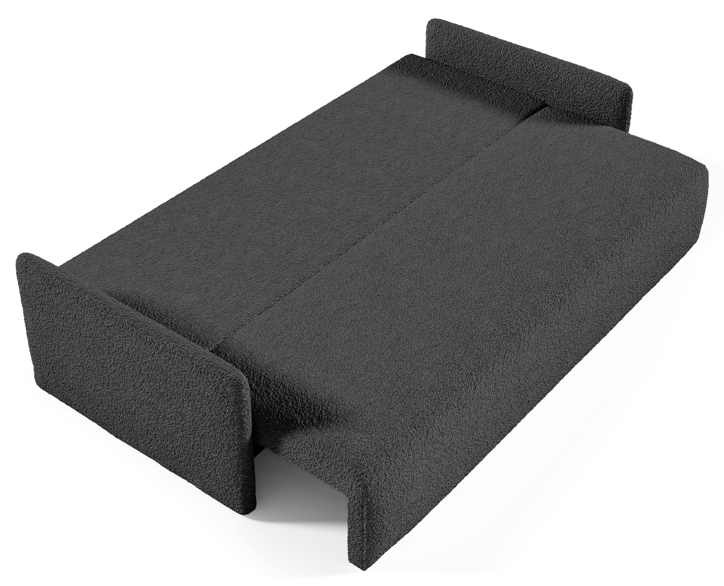 Ausziehbares Sofa Glove mit Bettkasten, graphitfarbenes Bouclé