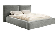 Polsterbett 200x200 cm Tilves mit Stauraum, Metallrahmen, grauer Samt