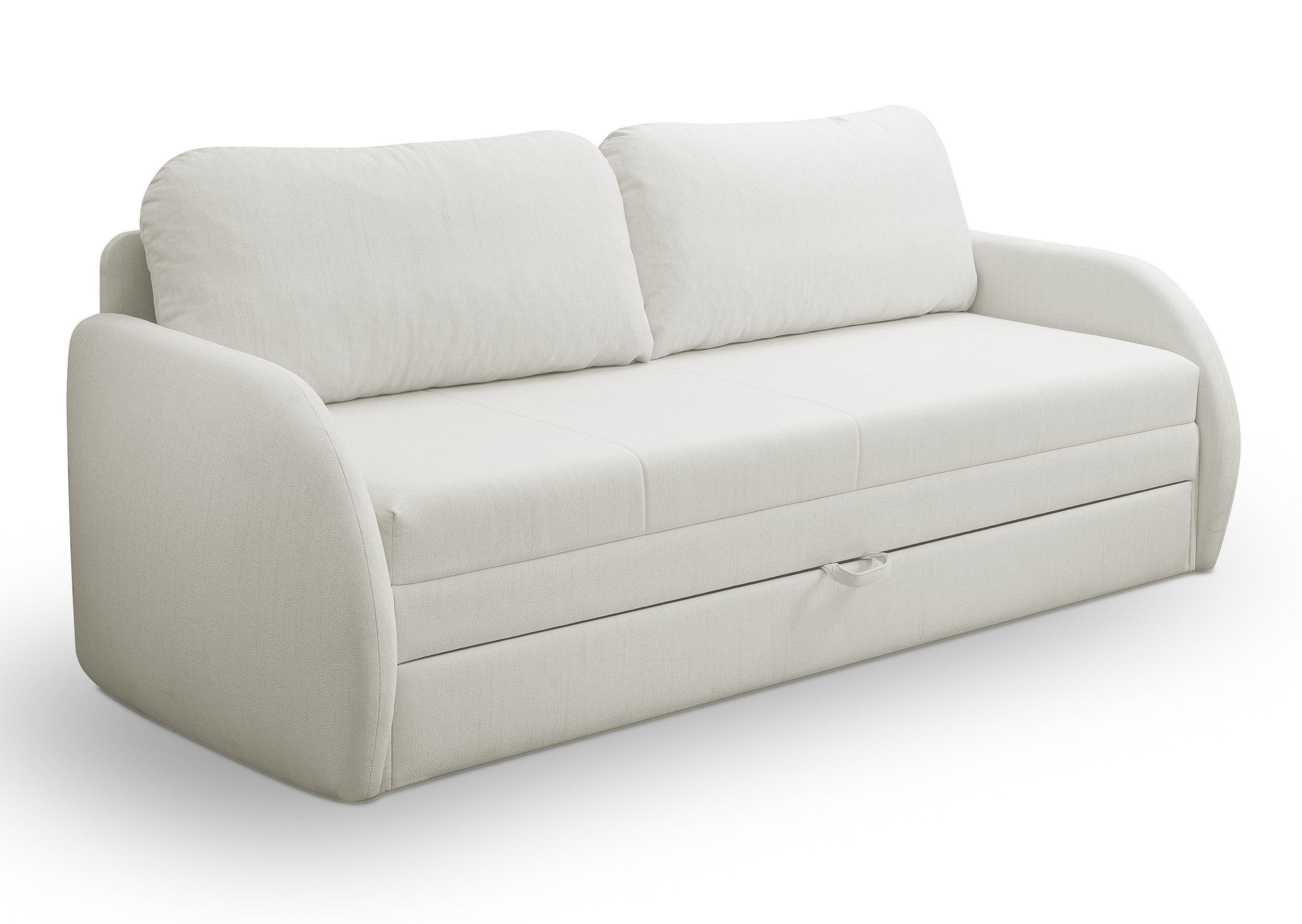 Drei-Sitzer-Schlafsofa Diego in Creme, Geflecht