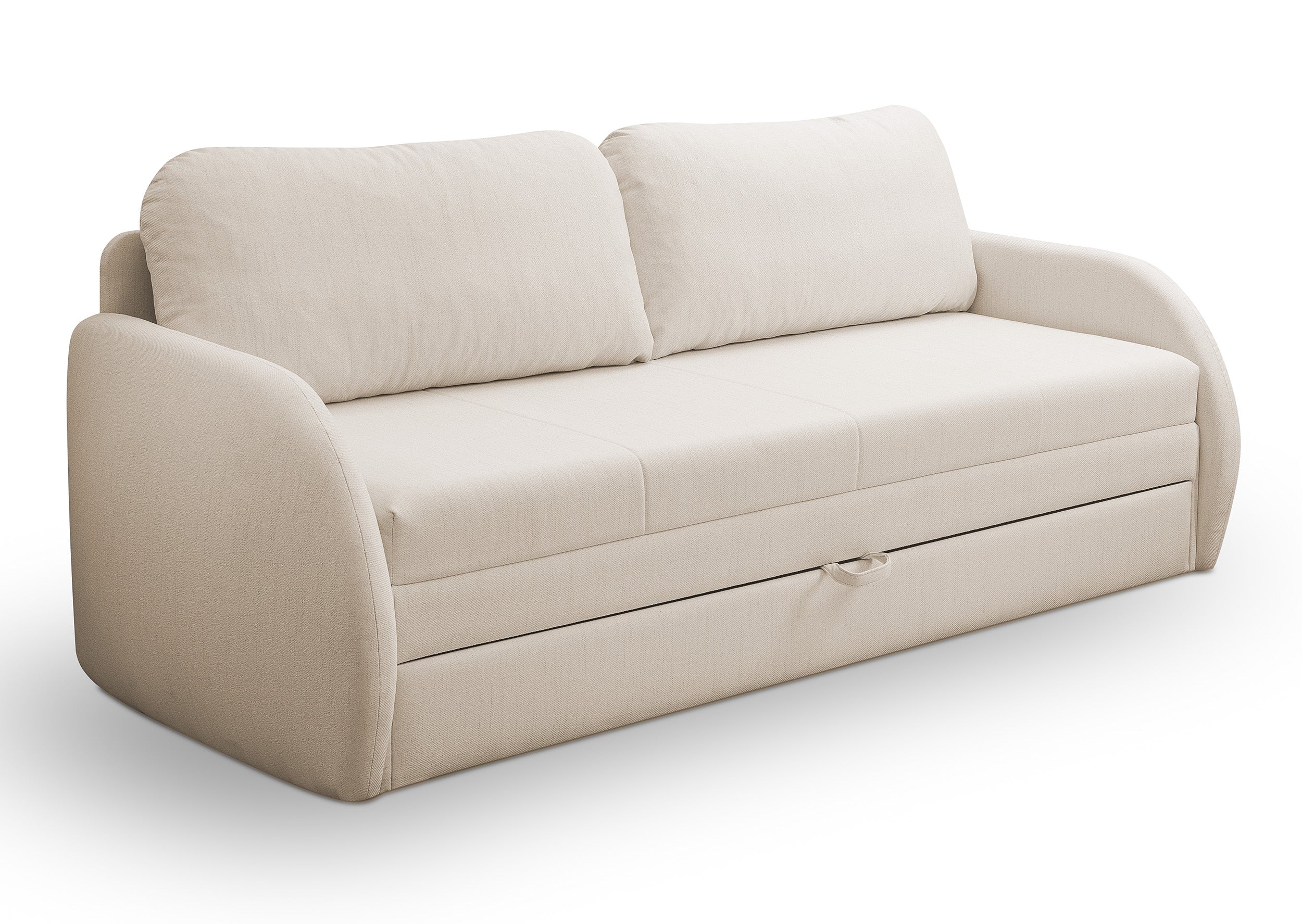 Drei-Sitzer-Schlafsofa Diego in hellbeige, Geflecht