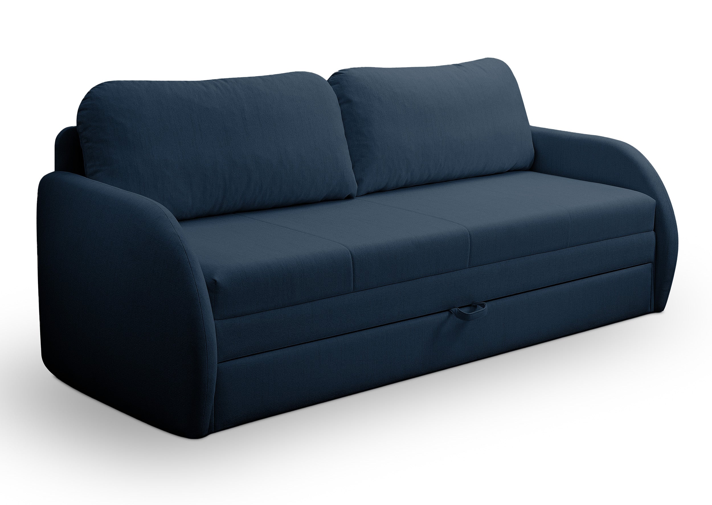Drei-Sitzer-Schlafsofa Diego in Marineblau, Geflecht
