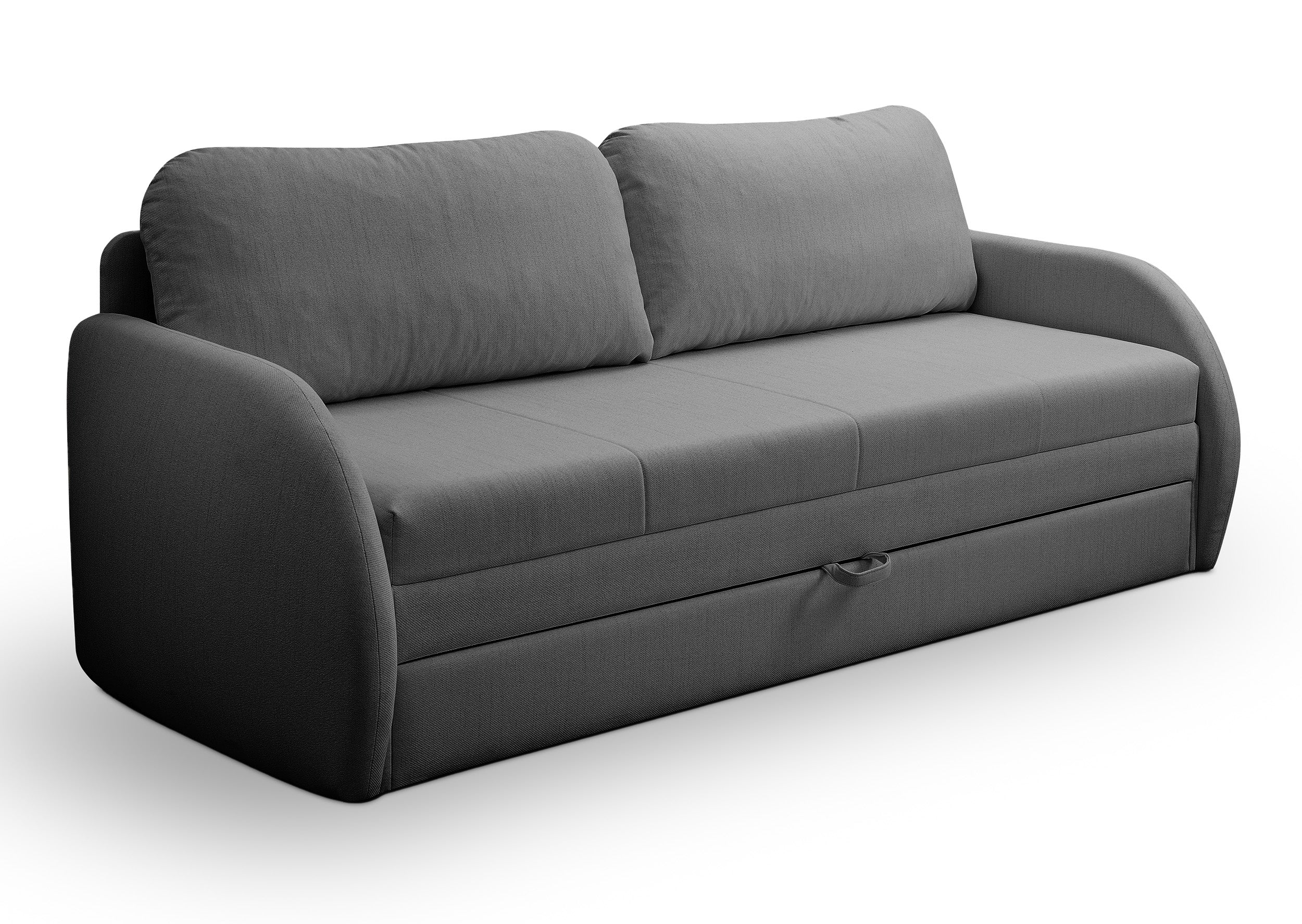 Dreisitziges Schlafsofa Diego in Dunkelgrau, Geflecht