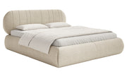 Gepolstertes Bett 140x200 cm Asmelio beige Geflecht