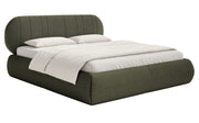 Gepolstertes Bett 140x200 cm Asmelio Khaki Flechtmuster