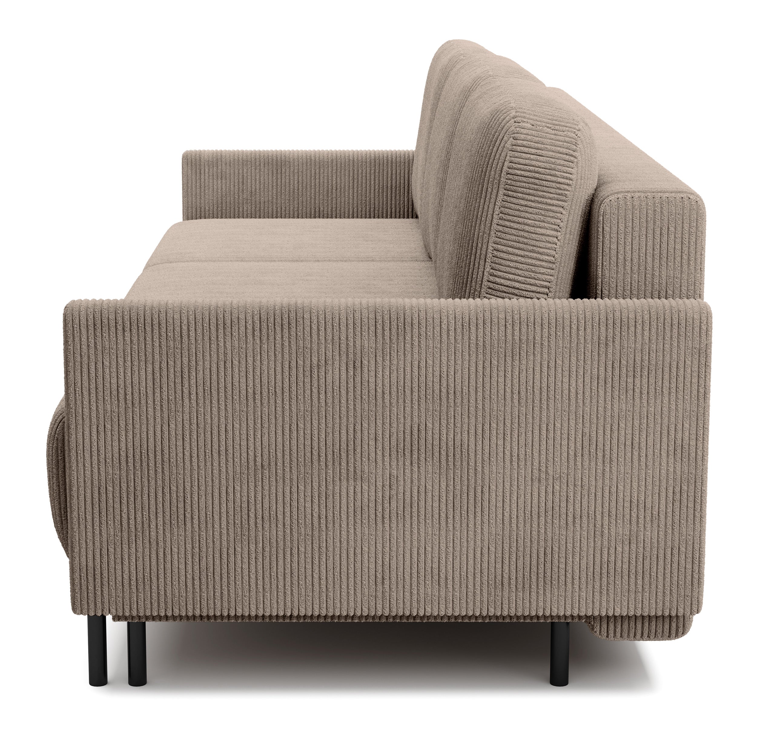 Drei-Sitzer-Schlafsofa Hamiel mit Stauraum, beige Cord