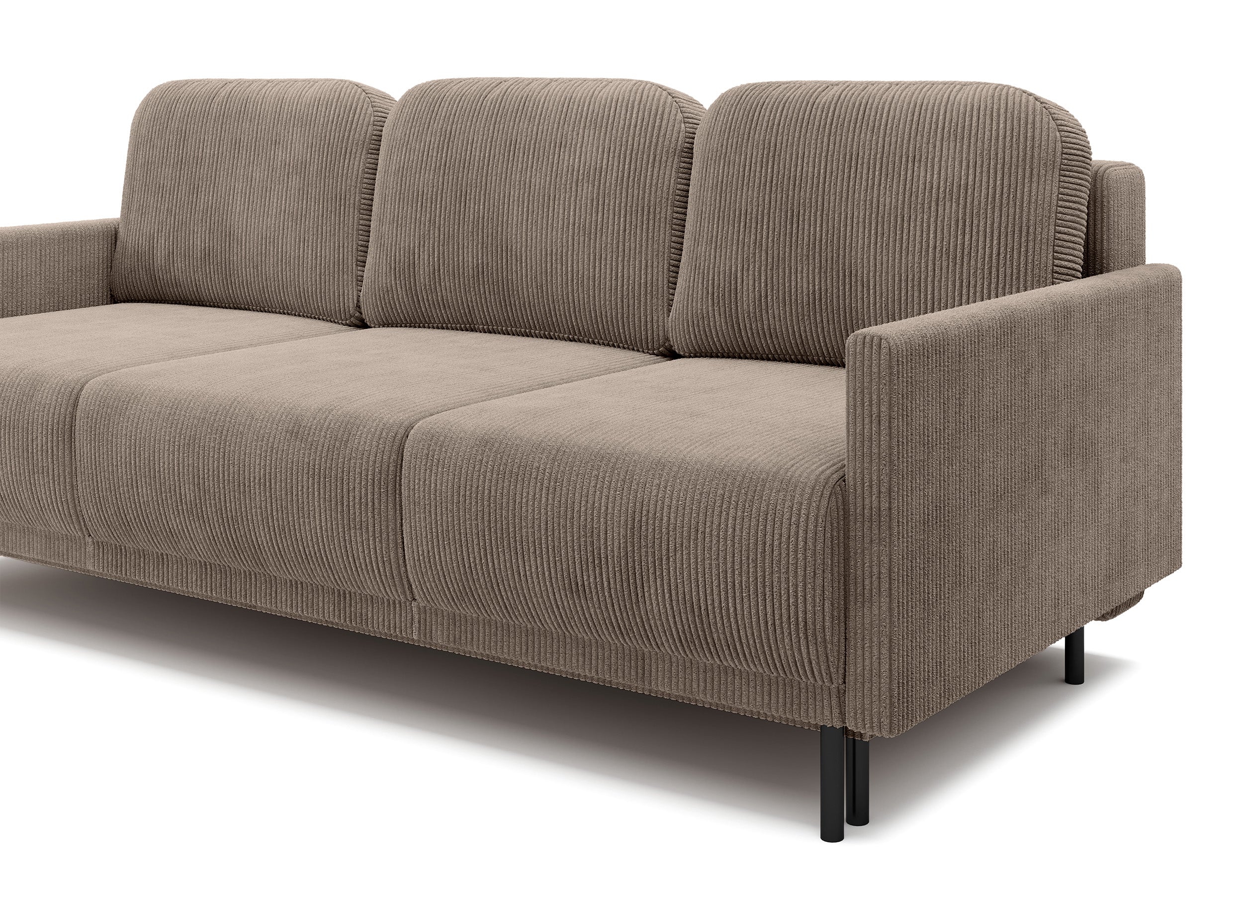 Drei-Sitzer-Schlafsofa Hamiel mit Stauraum, beige Cord