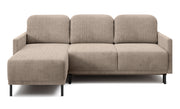 Ausziehbare Eckcouch Hamiel, L-förmig, mit Stauraum, universell, beige Cord