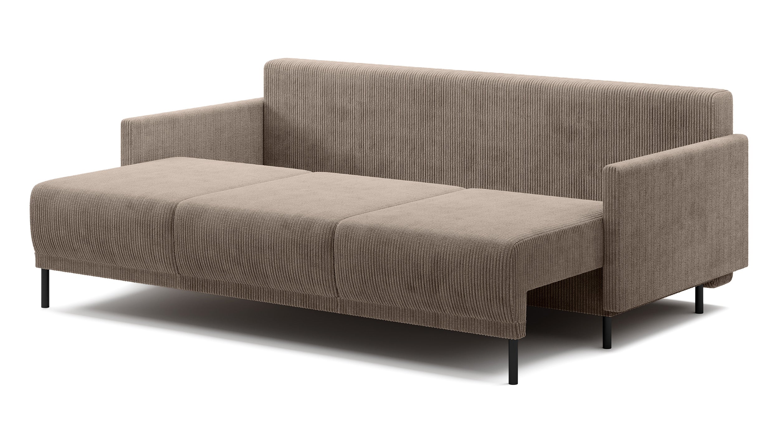 Drei-Sitzer-Schlafsofa Hamiel mit Stauraum, beige Cord