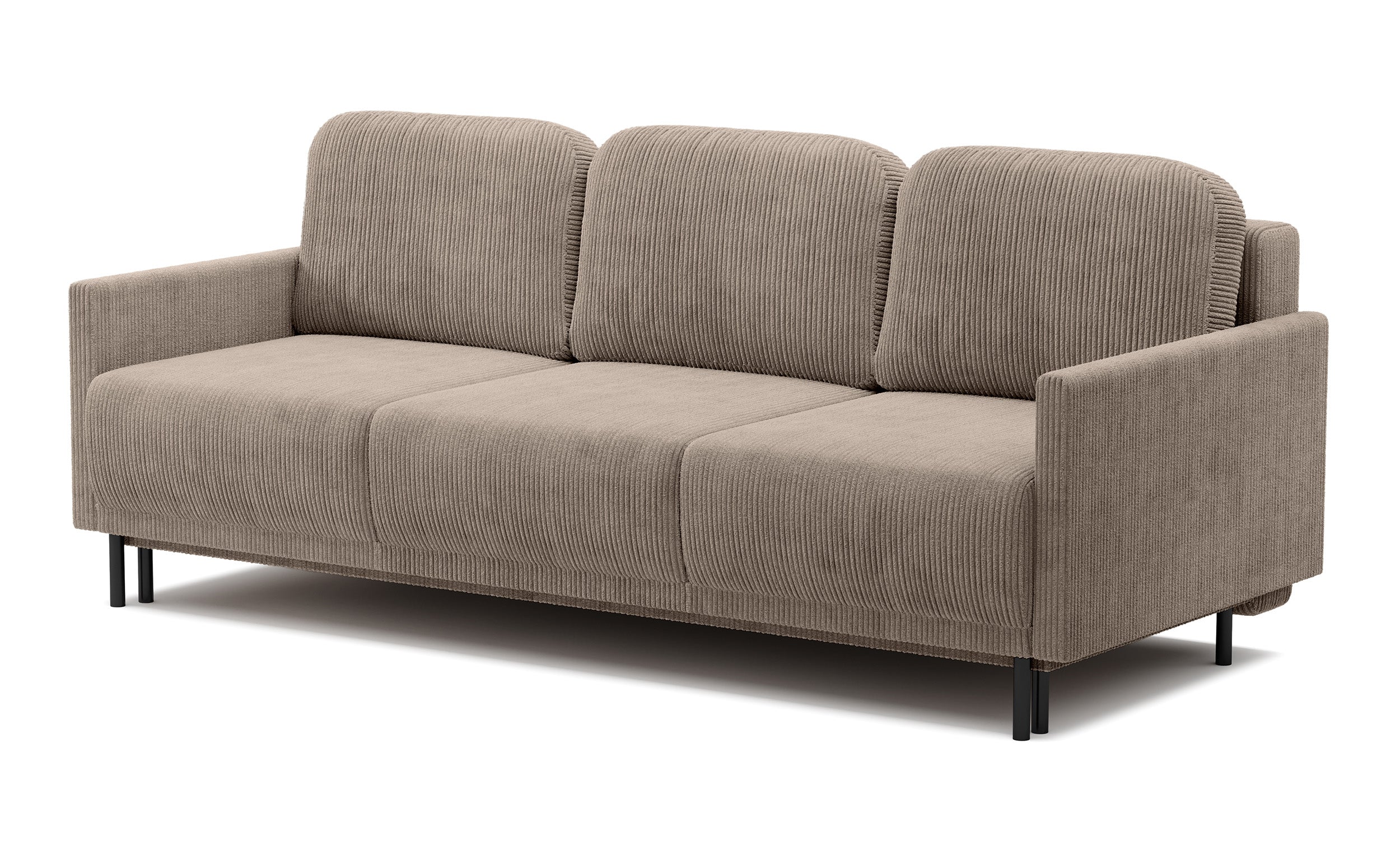 Drei-Sitzer-Schlafsofa Hamiel mit Stauraum, beige Cord