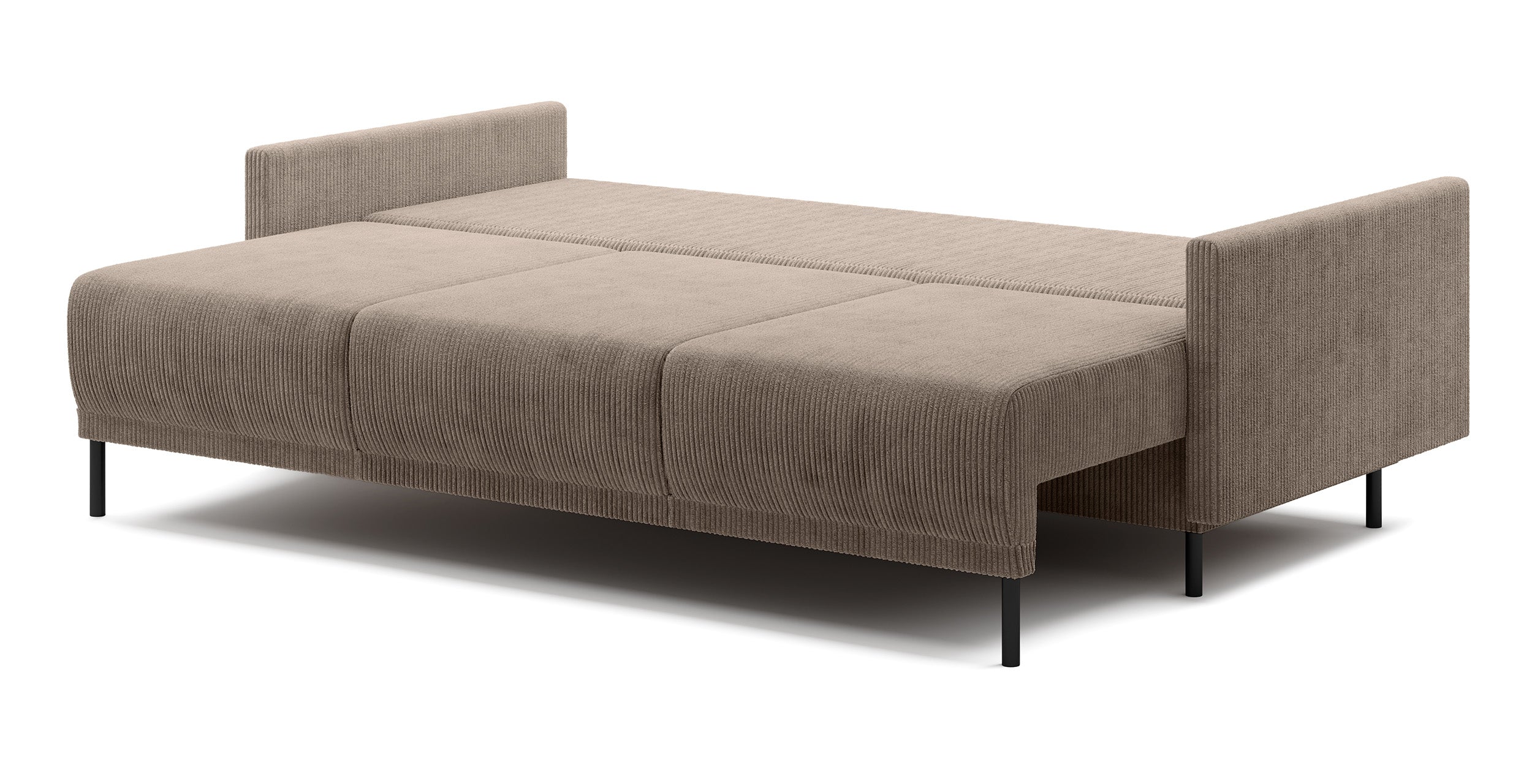 Drei-Sitzer-Schlafsofa Hamiel mit Stauraum, beige Cord