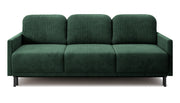 Dreisitziges ausklappbares Sofa Hamiel mit Stauraum, dunkelgrüner Cord