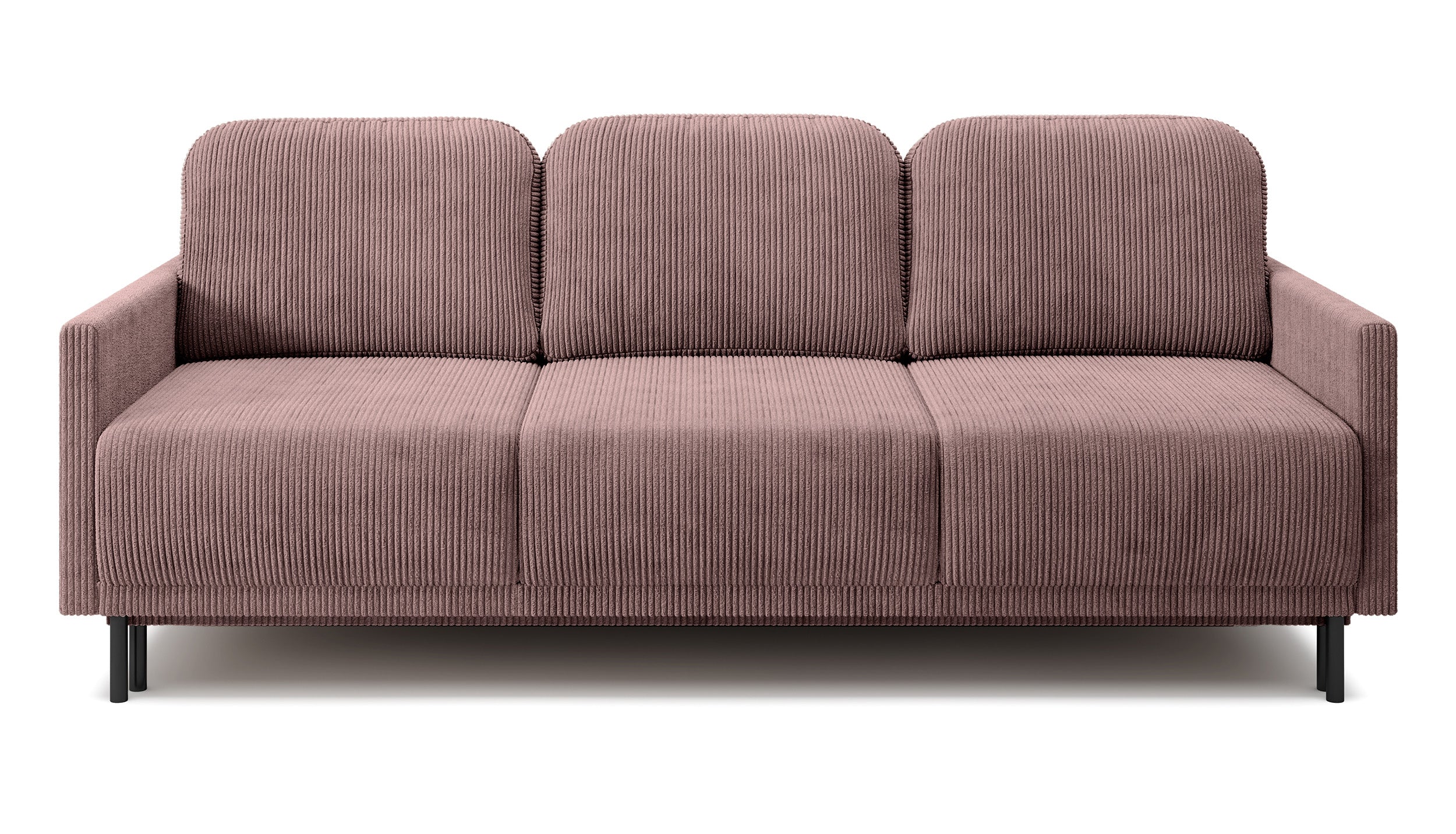 Dreisitziges ausklappbares Sofa Hamiel mit Stauraum, fliederfarbener Cordstoff