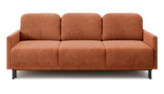 Dreisitziges ausklappbares Sofa Hamiel mit Stauraum, kupferfarbener Cord