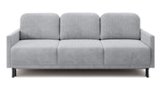 Dreisitziges ausklappbares Sofa Hamiel mit Stauraum, hellgrauer Cordstoff