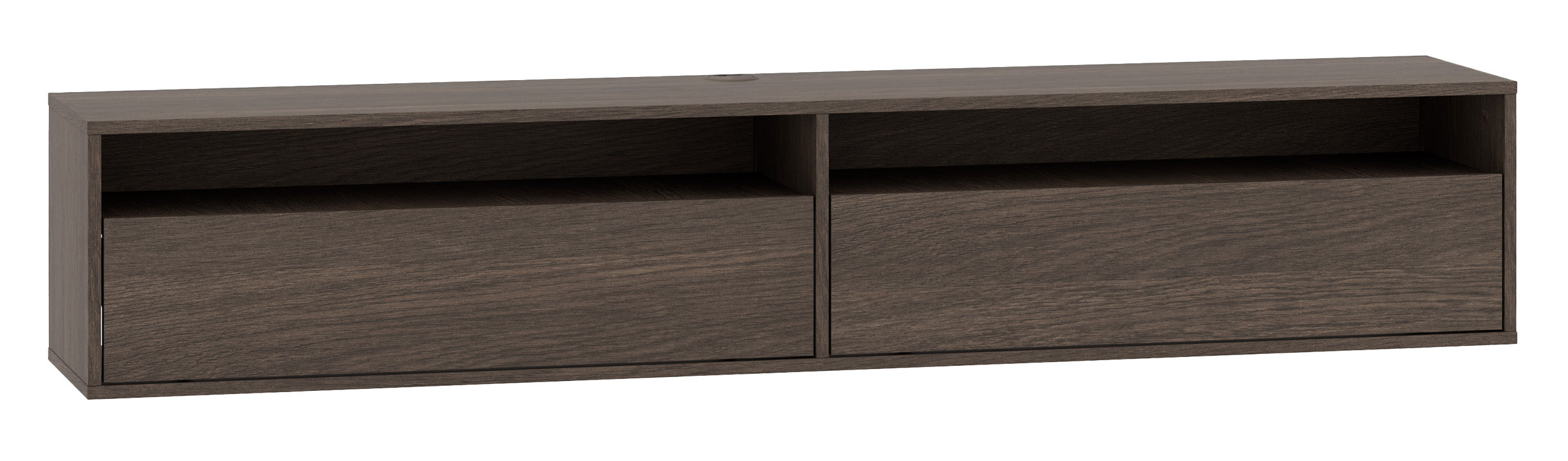 Hängender TV-Schrank Heggers mit zwei Klappen und Fächern, 180 cm, Eiche Dunin