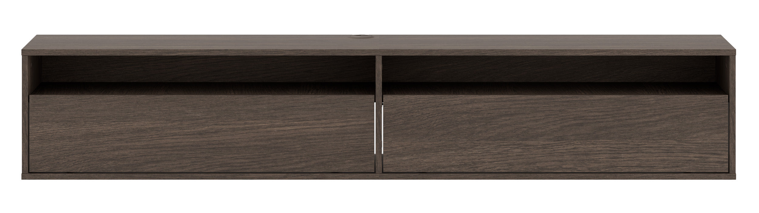 Hängender TV-Schrank Heggers mit zwei Klappen und Fächern, 180 cm, Eiche Dunin