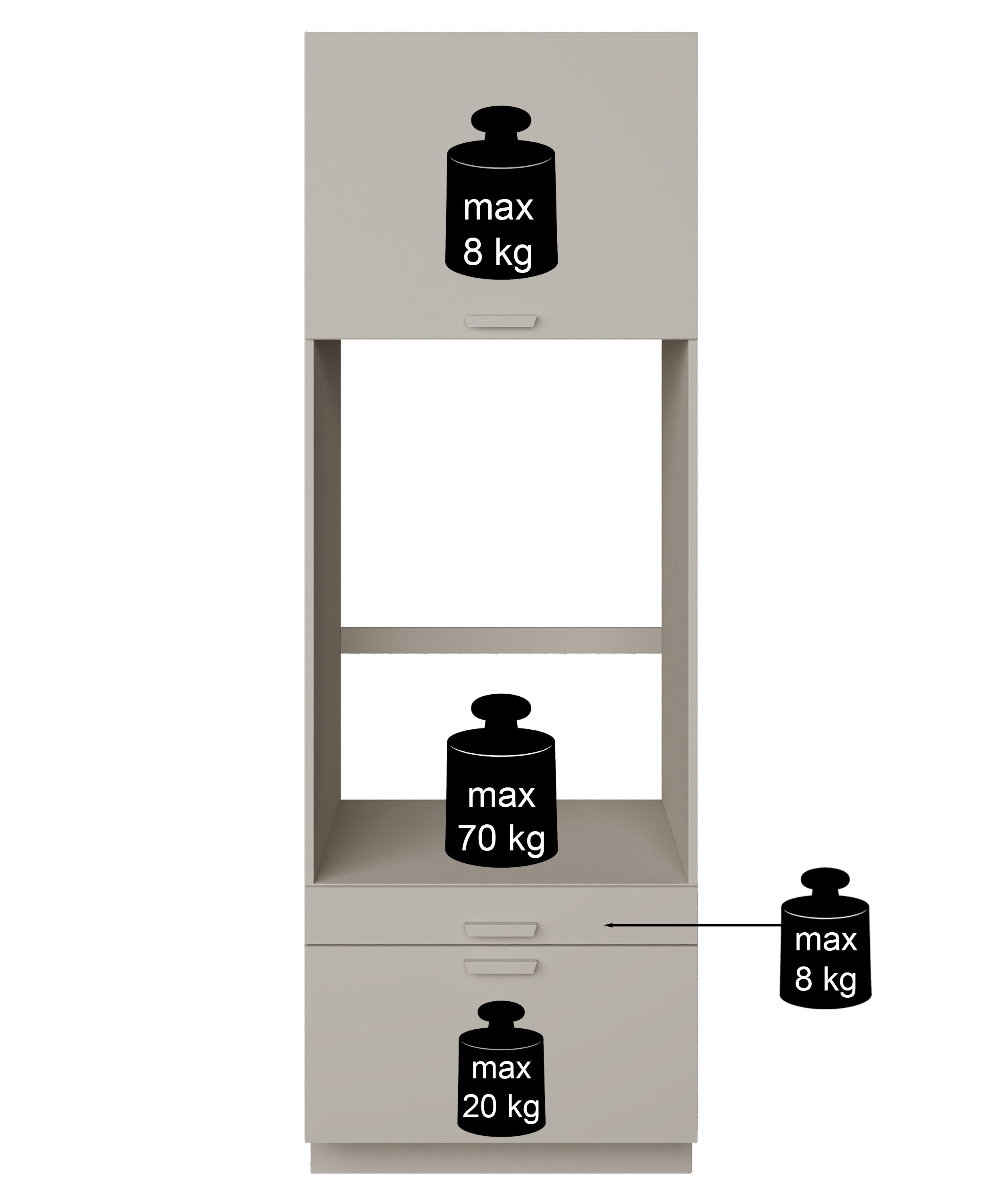 Einfacher Holv-Waschmaschinenschrank mit einer Kammer, Schublade und Regal, 68 cm, Kaschmirfarben