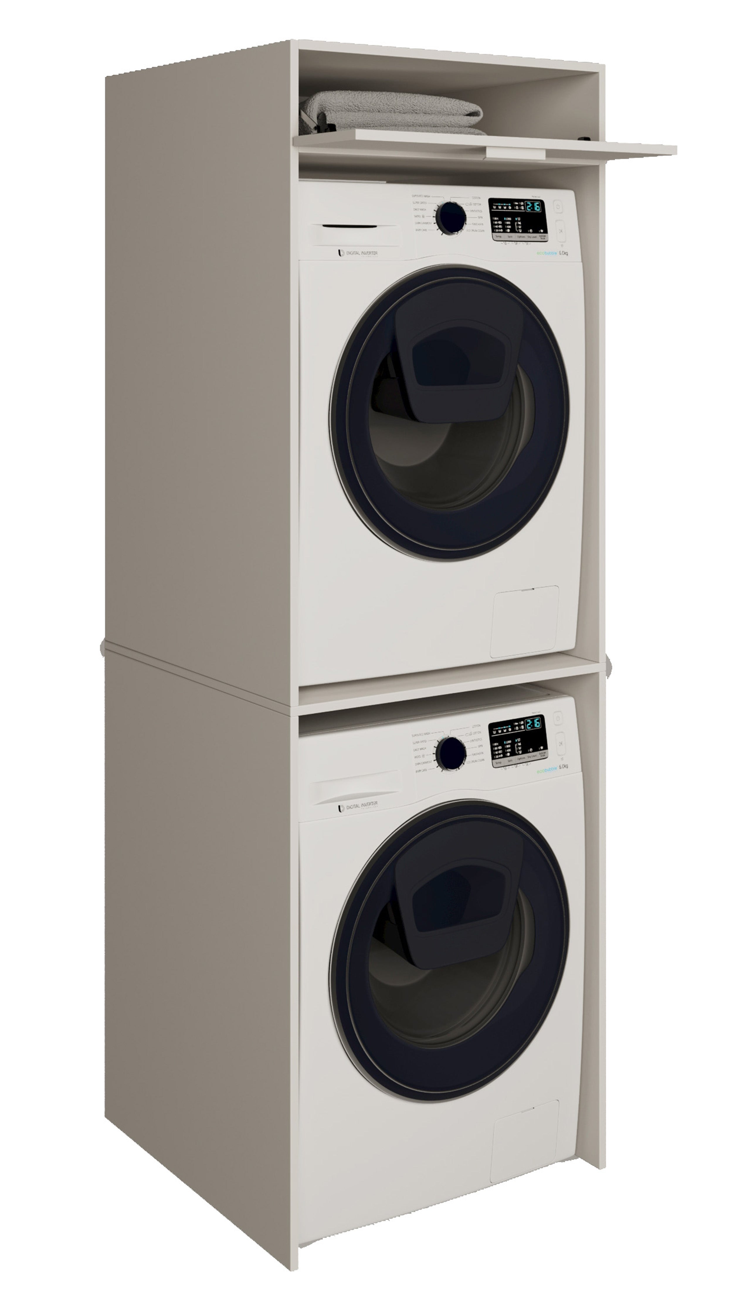 Zweikammer-Hängeschrank über der Waschmaschine Holv 68 cm Kaschmir