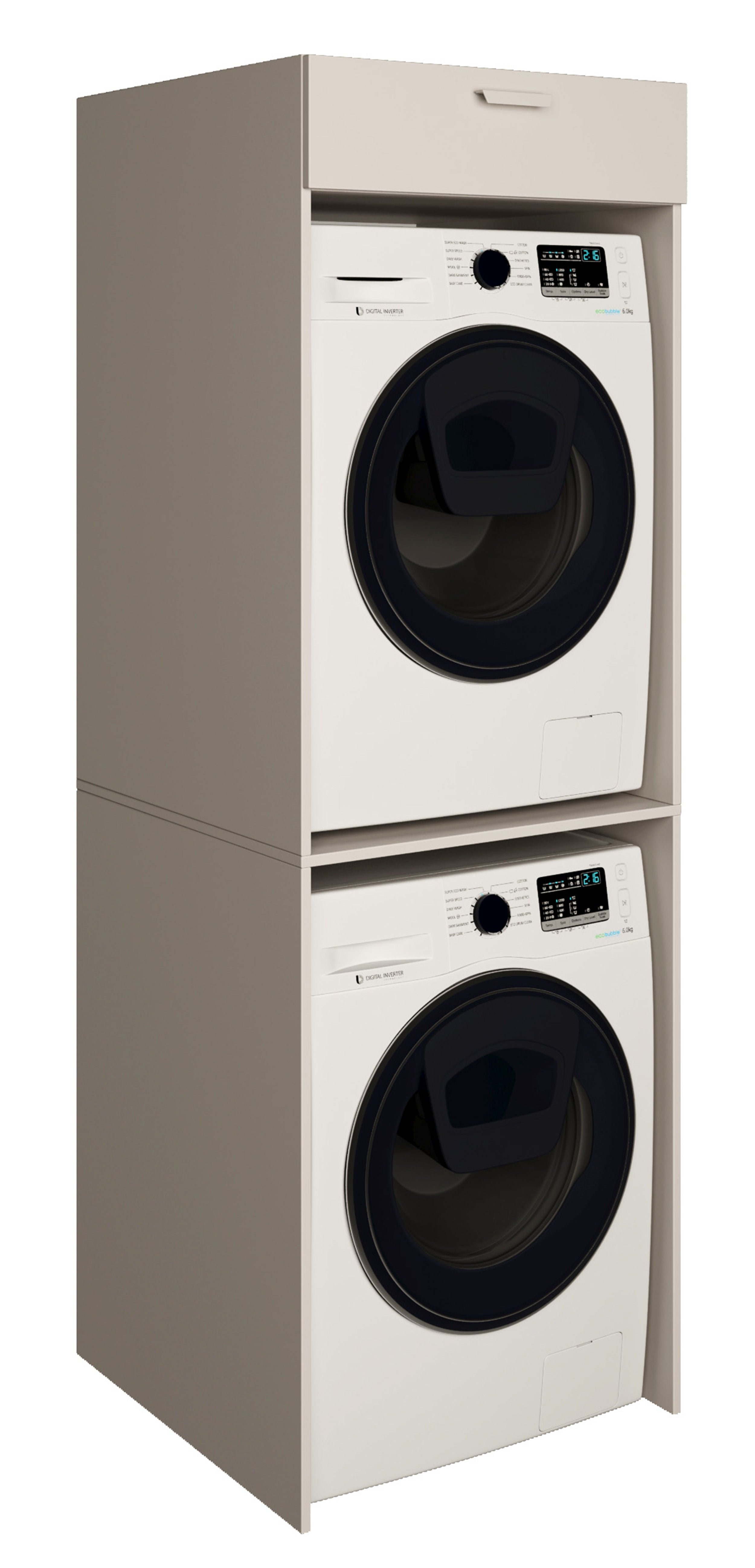 Zweikammer-Hängeschrank über der Waschmaschine Holv 68 cm Kaschmir