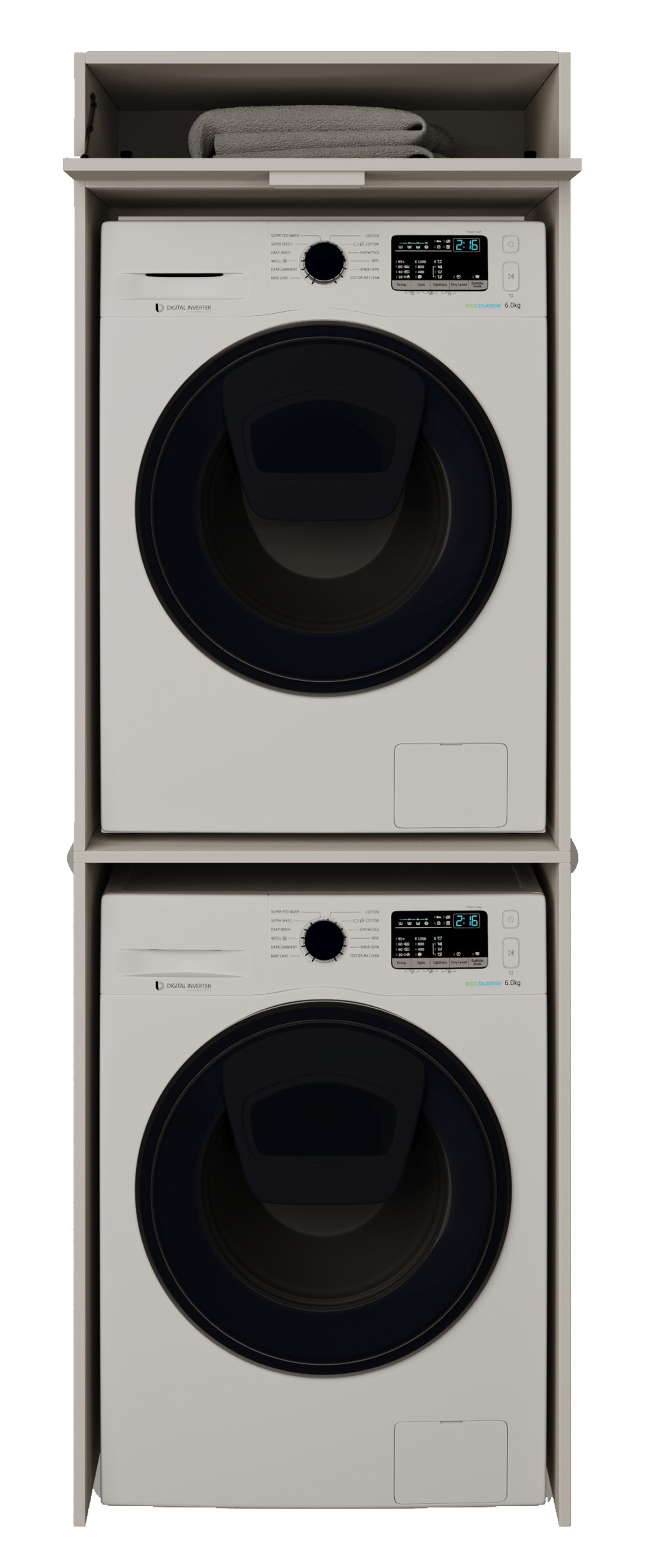 Zweikammer-Hängeschrank über der Waschmaschine Holv 68 cm Kaschmir