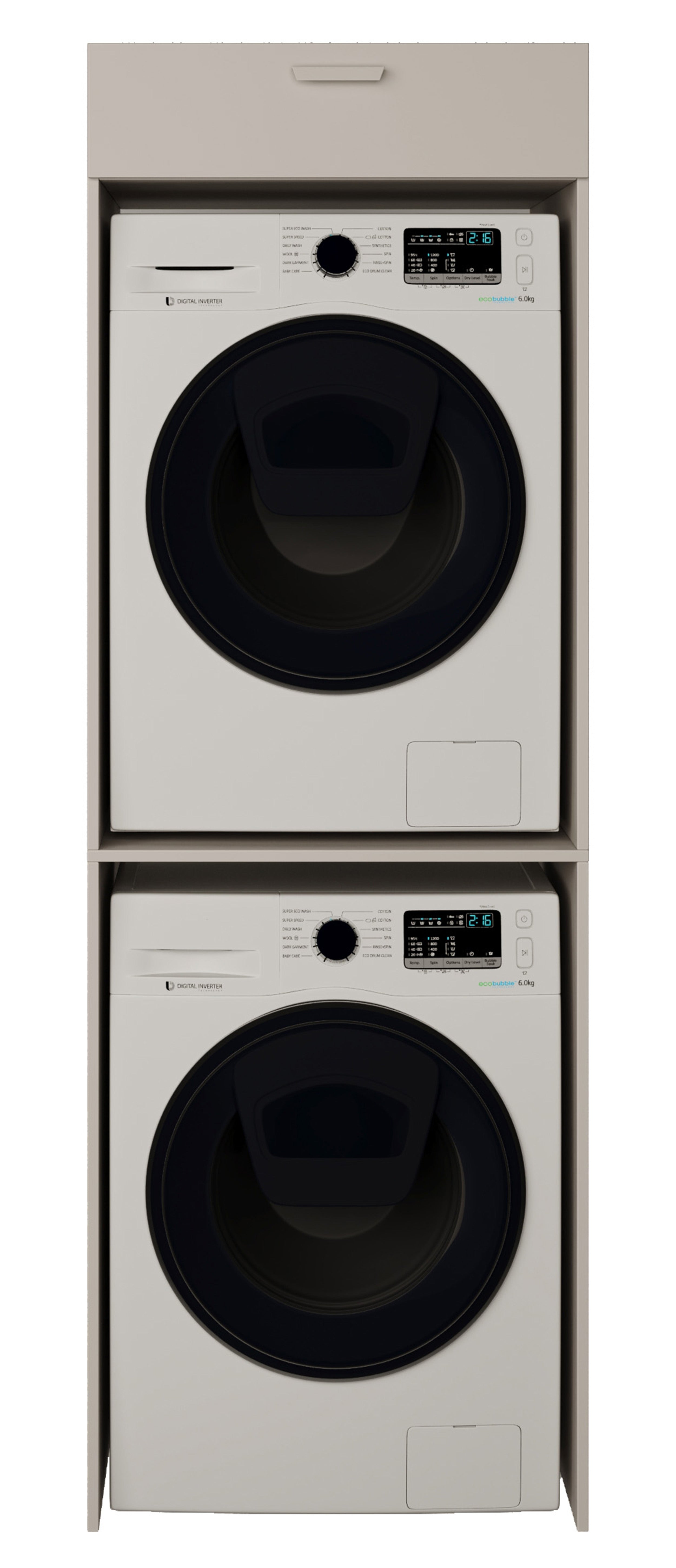 Zweikammer-Hängeschrank über der Waschmaschine Holv 68 cm Kaschmir