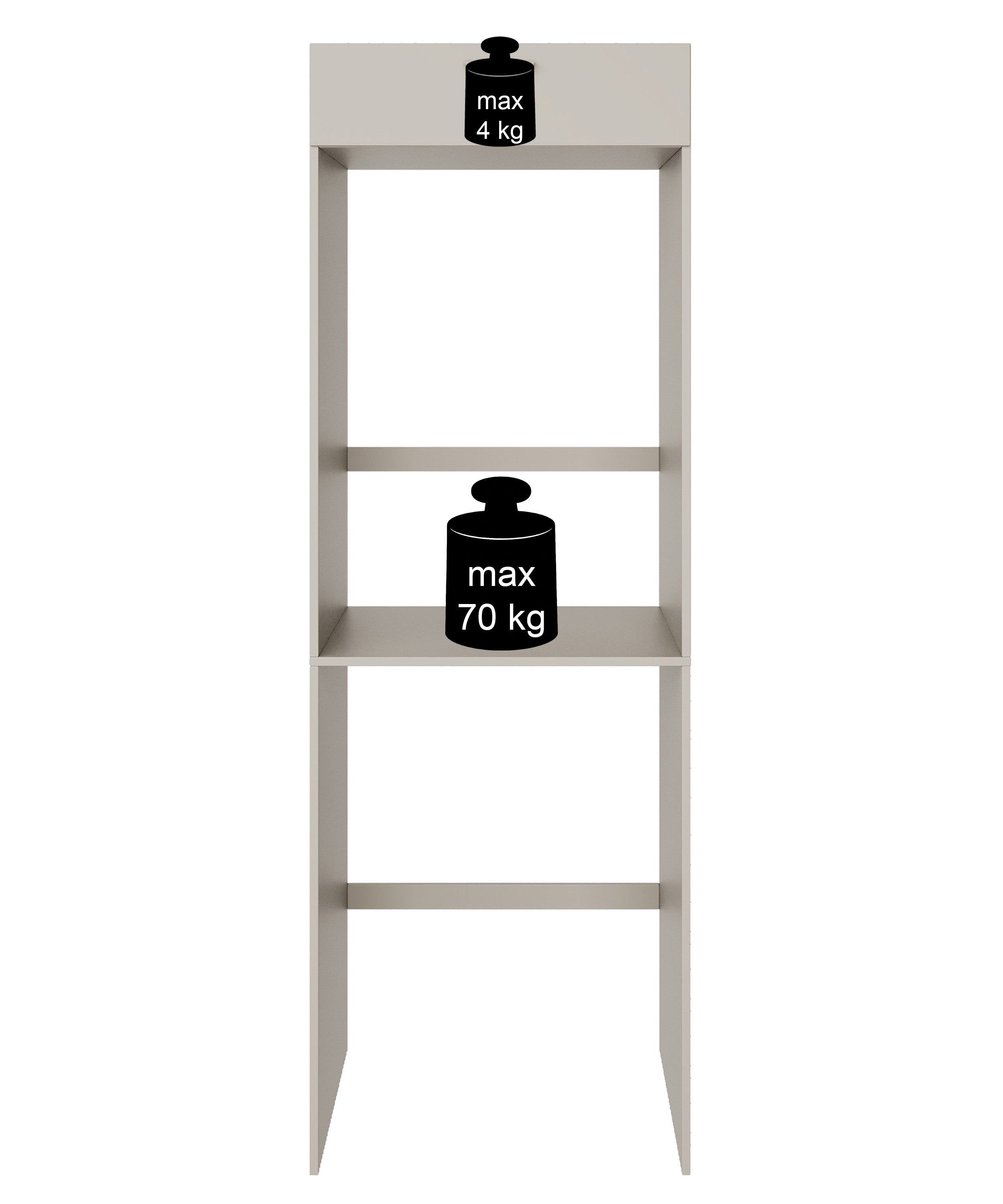 Zweikammer-Hängeschrank über der Waschmaschine Holv 68 cm Kaschmir
