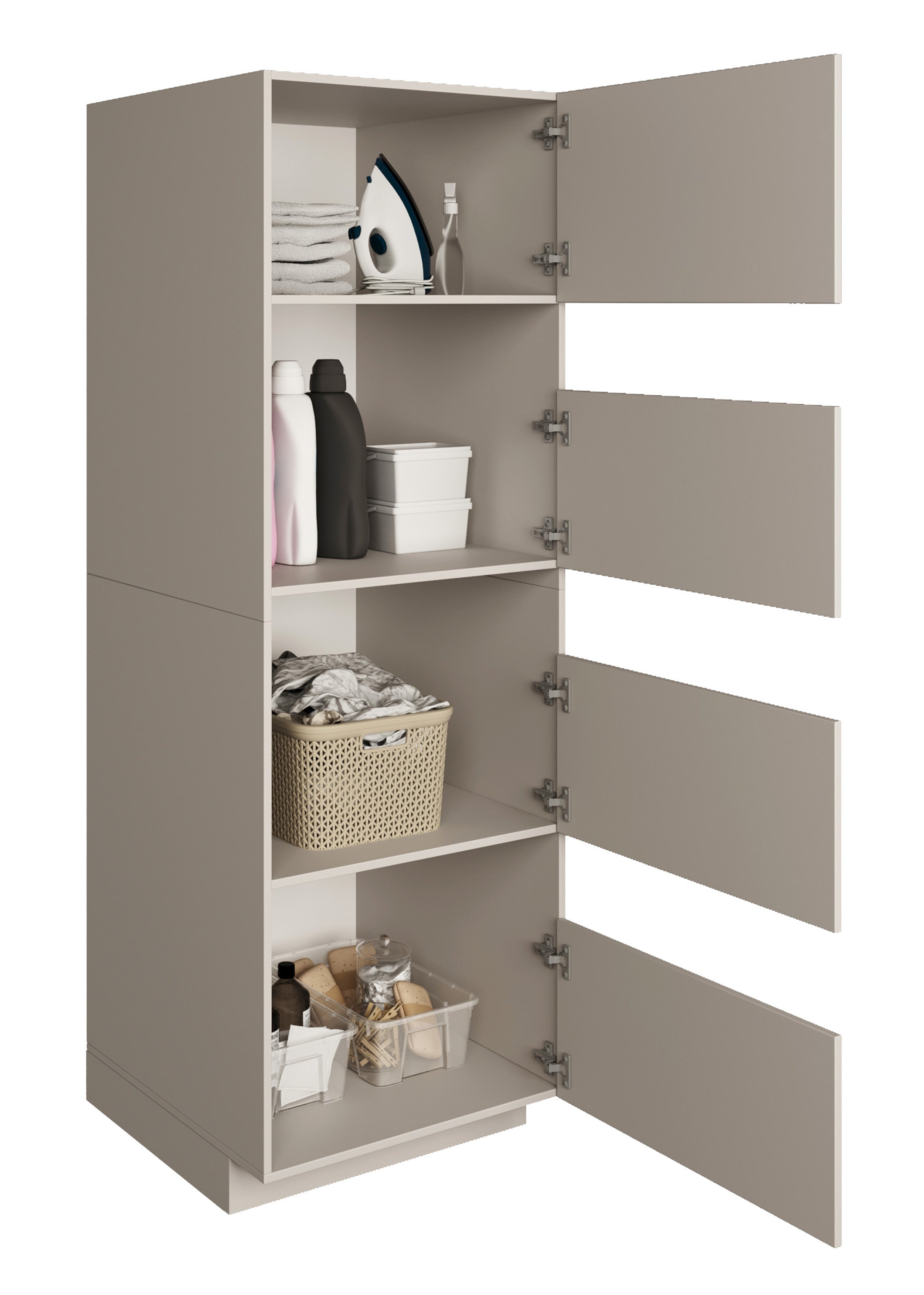 Stehender Badezimmerschrank mit vier Türen Holv 68 cm Kaschmir